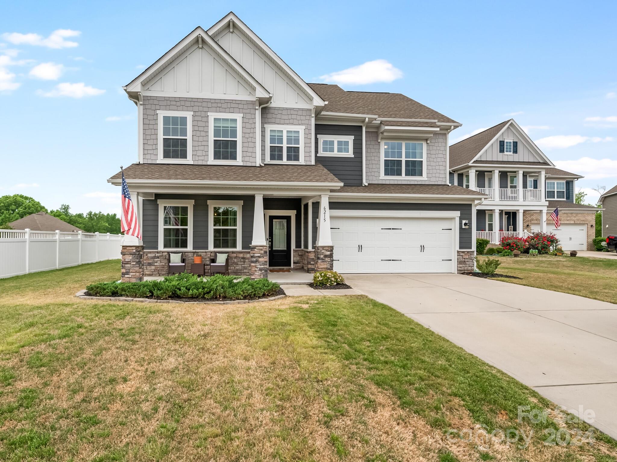 This meticulously maintained home is situated on a premium cul-de-sac lot in the sought after Heritage neighborhood! The covered rocking chair porch welcomes you into this model-like home with an open floor plan. The kitchen features quartz countertops, gas range, subway tile backsplash, walk- in pantry, kitchen island, and a large bright breakfast area! The flex room on the main level is perfect for visiting guests, a playroom, or office space! Upstairs is a spacious Primary suite with and oversized walk-in closet, three additional bedrooms, including one with an en-suite bathroom & the convenience of the laundry room on this level!  The large flat backyard with paver patio & built-in grill is perfect for relaxing & watching the spectacular Carolina sunsets! The backyard is also ideal for a future pool! Sought-after schools, nearby shopping, park, all the dining and entertainment that Ballantyne has to offer including the new Ballantyne Bowl making this the perfect location!