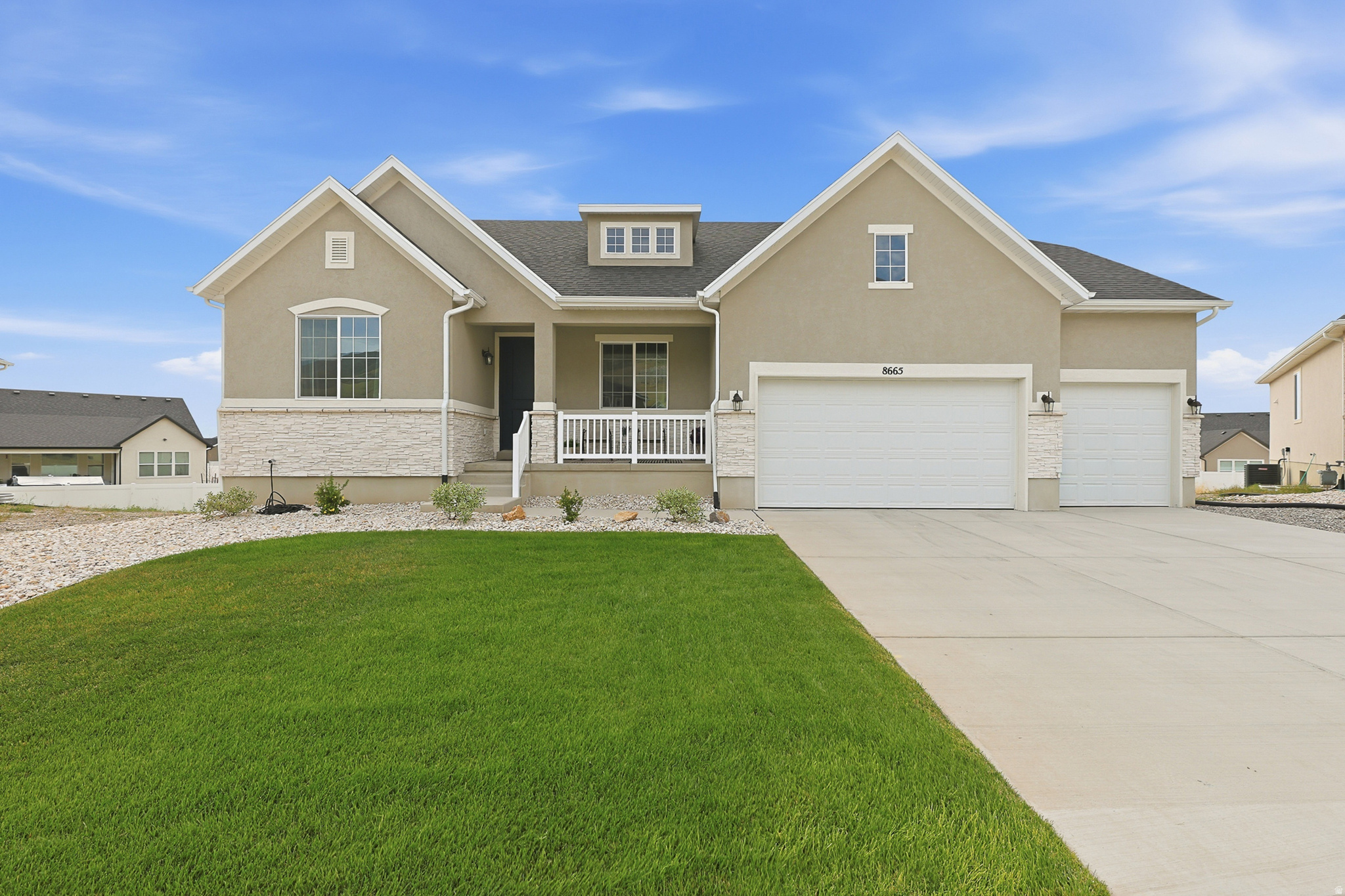 Beautiful Lake Point rambler that shows like a model home. Built with the upgraded bump-out package, this home offers a larger, more functional layout and an incredible patio space perfect for mornings, evenings, views, and entertaining. Features include 9-foot basement ceilings, true cold storage, tankless water heater, two AC units, two furnaces, upgraded lighting, and a basement plumbed for two bathrooms. Located in a cul-de-sac with a three-car garage, flat wide/deep driveway, and beautiful views. Upgraded throughout with the options buyers want already done.