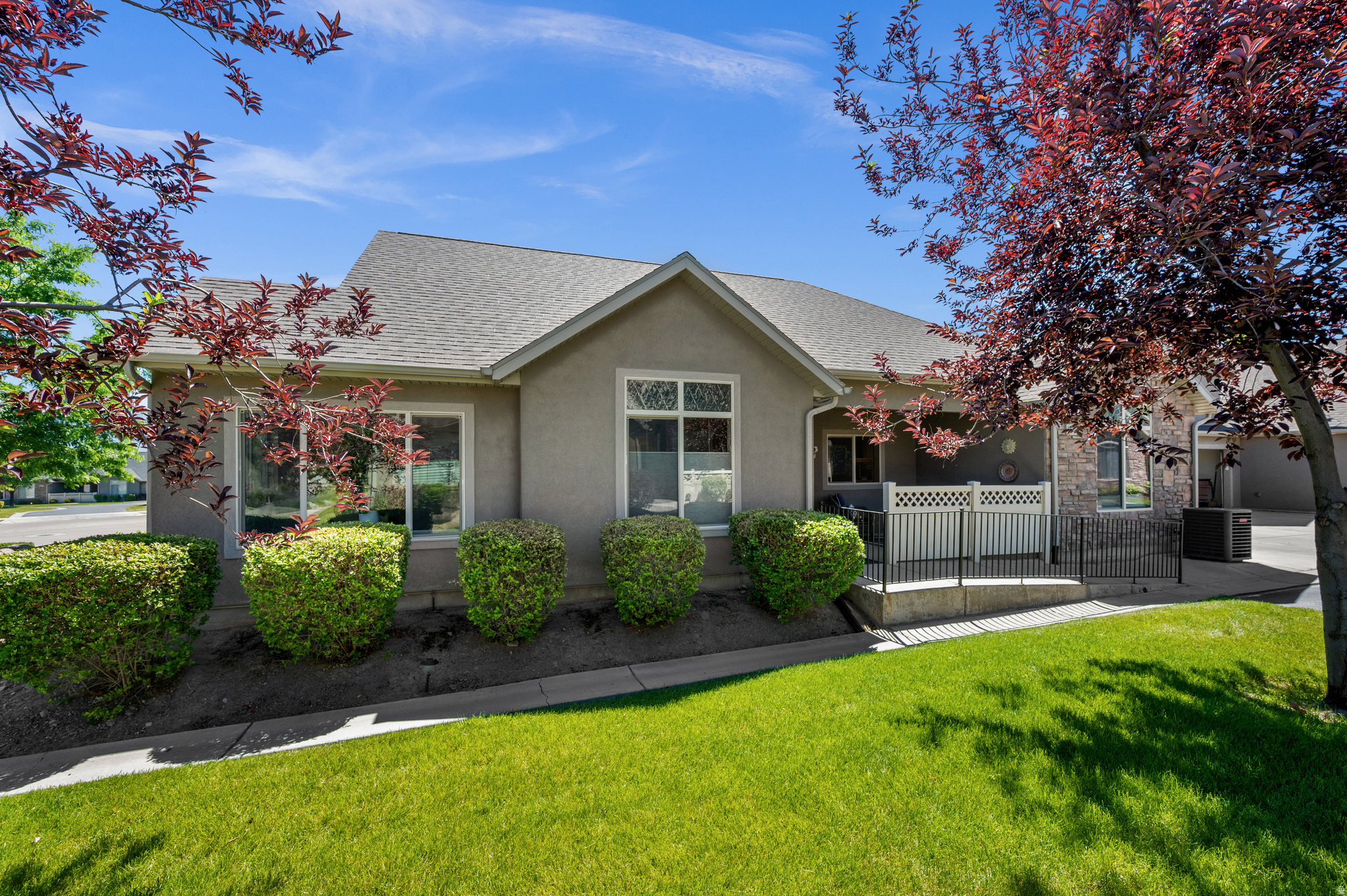 Welcome home to Bridlewood Villas - one of West Jordan's most desirable 55+ communities. This well-appointed single-level patio home offers 3 bedrooms, 2 bathrooms, a bonus den, vaulted ceilings, and an open floor plan built for easy living. Two covered patios and an oversized 2.5-car garage add everyday convenience, while the community pool and clubhouse bring the resort experience to your backyard. Single-level patio homes in this community rarely hit the market - schedule your private showing today! Square footage figures are provided as a courtesy estimate only and were obtained from County Tax Data; buyers are advised to obtain an independent measurement.