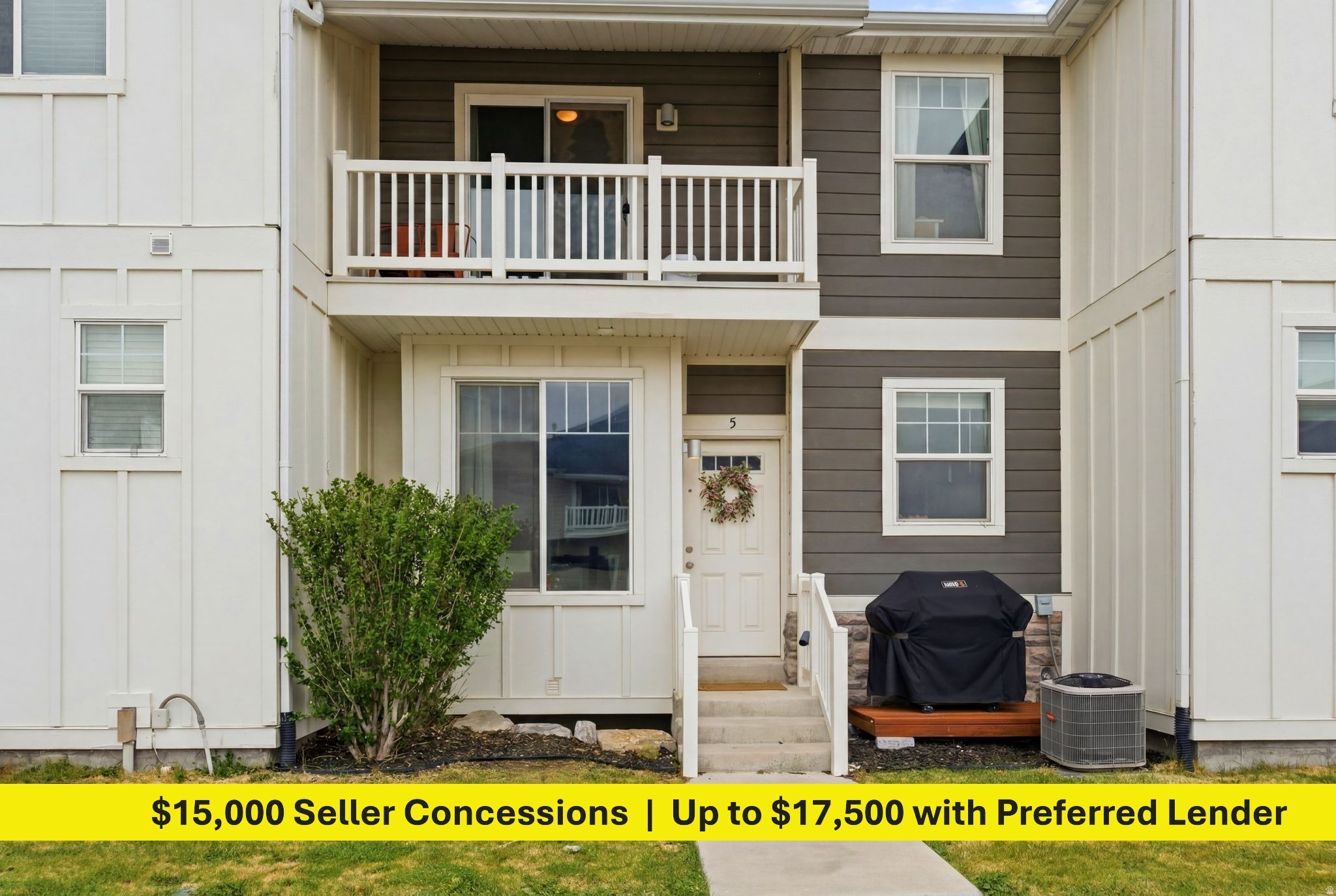 THIS MATH WILL MAKE SENSE!!  **GET UP TO $17,500 IN BUYER ASSISTANCE** Seller is offering $15,000 in concessions to help with closing costs, interest rate buy-down, and/or a flooring allowance to give buyers the flexibility (and/or choose flooring that best fits their style.)  Flooring replacement PRIOR to possession MAY also be negotiated with an acceptable offer. Contact agent for details regarding an additional $2,500 lender credit available through the preferred lender, subject to lender terms and buyer qualification.  Welcome to this charming, light-filled 2-bedroom, 1.5-bath townhome featuring newly updated crisp white cabinetry that instantly brightens the kitchen and gives the main level a fresh, modern feel. The open-concept layout is designed for easy everyday living, with comfortable living and dining areas, plus a convenient main-level powder bath.  Upstairs, the spacious primary suite feels airy and inviting with dramatic vaulted ceilings, a walk-in closet, direct access to the full bath, and a private balcony perfect for morning coffee or winding down at the end of the day. The second bedroom offers additional flexibility while the full bath also includes hallway access for added convenience.  The unfinished basement provides valuable future potential with space for an additional bedroom, second living area, office, gym, or extra storage.  Located in a peaceful, manicured community, this home is approximately 5 minutes from nearby elementary, middle, and high schools, along with restaurants, grocery stores, local coffee shops, and everyday errands. Sweetwater Park is also about a 10-minute walk away, offering nearby open space and playground areas.  With meaningful buyer assistance, updated cabinetry, flexible flooring options, and room to grow, this home offers a rare combination of comfort, convenience, and smart long-term potential.