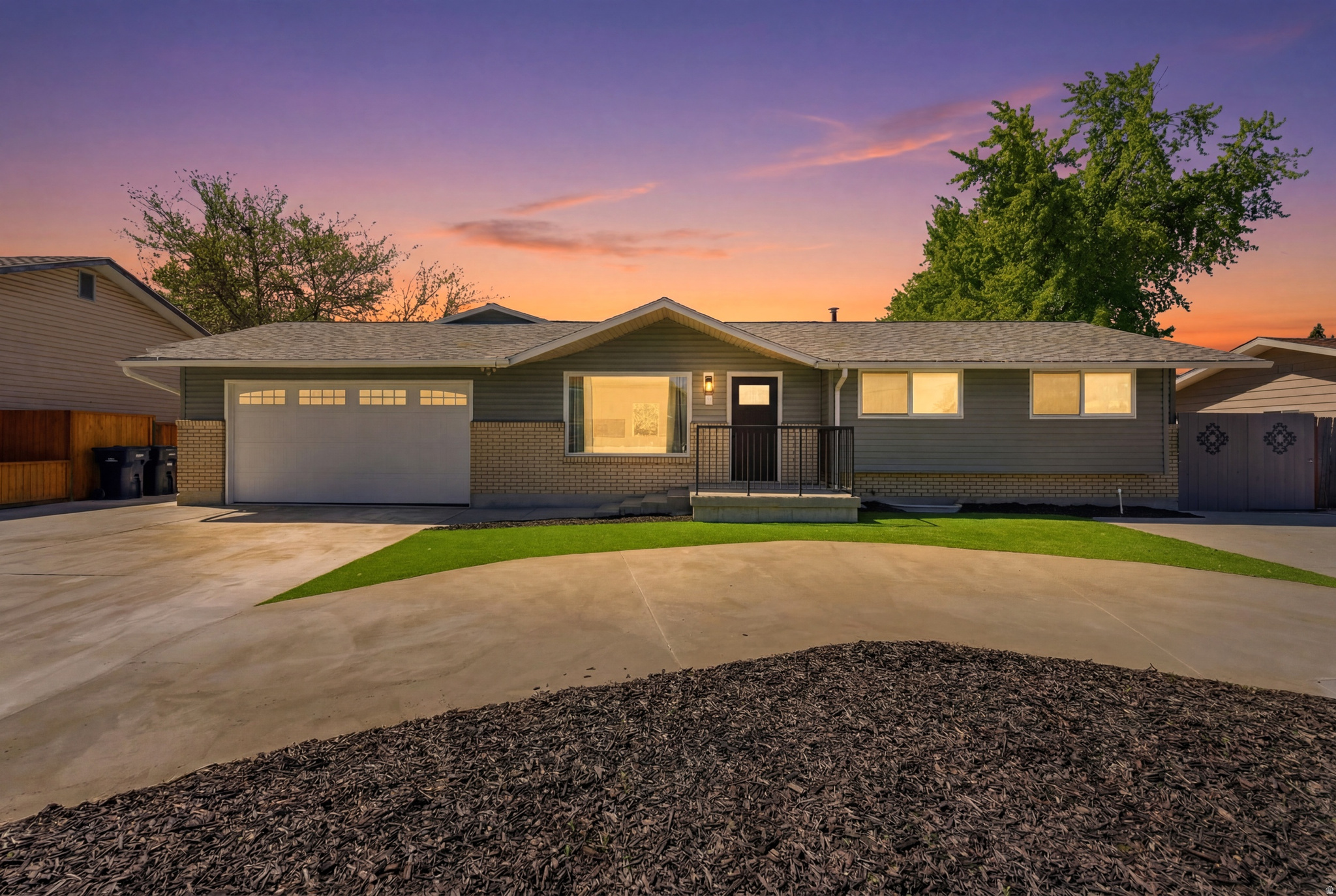 Back on the market! Buyer canceled due to personal reasons.  A fully remodeled Sandy home with a 1,000 sqft 4-car garage, rare doesn't cover it. The oversized finished garage comes loaded with built-in cabinetry and shelving along three walls, making it a true dream workshop or car enthusiast's space. Inside, the open concept main level features vinyl plank flooring, a showstopping kitchen with beautiful cabinetry, quartz countertops, hexagon tile backsplash, brass hardware, and stainless steel appliances. All bathrooms are fully remodeled, including a spa-style soaking tub and sleek matte black fixtures. New lighting throughout, wood slat accent wall, and fresh paint give this home a true model home feel. New A/C, furnace, and water heater installed last year, zero deferred maintenance. Double driveway + RV parking accommodates 6+ vehicles outside. Walk to America First Field (RSL/Utah Royals), TRAX Sandy Expo Station, Megaplex at Jordan Commons, and Mountain America Expo Center. Easy access to I-15, South Town Mall, and Hale Centre Theatre. This one is built for the buyer who wants it all. Square footage figures are provided as a courtesy estimate only and were obtained from county records.  Buyer is advised to obtain an independent measurement.