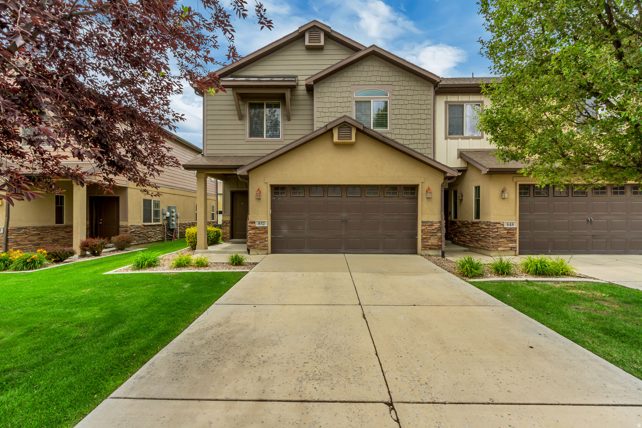 Welcome home to this inviting end-unit townhome in the desirable Pheasant Meadows community of Orem! Offering 3 bedrooms, 2.5 bathrooms, and a thoughtful layout, this home combines comfort, convenience, and a fantastic location.  Step inside to a bright and open living room featuring soaring vaulted ceilings that create an airy, welcoming atmosphere. The spacious primary suite offers a private retreat with a large walk-in closet, separate soaking tub, and walk-in shower-perfect for unwinding after a long day.  Enjoy the added privacy and natural light that come with an end-unit location, along with easy access to everything Orem has to offer. Conveniently situated near Sleepy Ridge Golf Course, UVU, Topgolf, movie theaters, shopping, dining, and everyday conveniences. Commuters will appreciate the quick access to I-15, making travel throughout Utah County and beyond a breeze.  Whether you're looking for your first home, a low-maintenance lifestyle, or an investment opportunity in a prime location, this Pheasant Meadows townhome is one you won't want to miss!  Square footage figures are provided as a courtesy estimate only and were obtained from comparable MLS listing.  Buyer is advised to obtain an independent measurement.