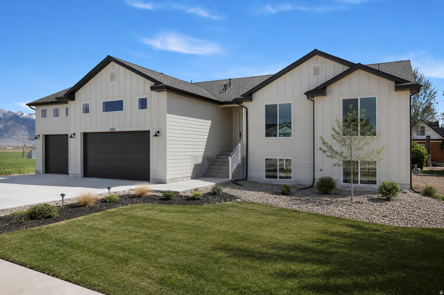 Welcome the SUNBROOK to the family! Brand new, stunning floor plan under construction in Elwood. This impressive 3,176 sq ft single-level home offers a perfect blend of style, space, and modern functionality. Featuring 3 bedrooms and 2 bathrooms, the open-concept floor plan is ideal for entertaining and everyday living alike. The heart of the home is a spacious great room with a cozy fireplace, flowing seamlessly into a chef-inspired kitchen with stained cabinets, a stainless steel gas range, and beautiful pendant lighting. Elegant wrought iron railings and luxury vinyl plank flooring add sophistication and durability throughout the main living areas. The large master bedroom features a master bathroom with a spacious walk-in shower and a relaxing soaker tub-perfect for unwinding after a long day, flowing seamlessly to a generous walk-in closet. Car enthusiasts will love the 3-car garage. The exterior features a Hardie board front, combining low maintenance with timeless curb appeal, while the unfinished basement provides incredible potential for future expansion. Every detail of this rambler is designed with quality and style in mind. Don't miss the chance to make this Elwood beauty your dream home.* photos showing furniture and landscaping have been generated using Ai technology. **Photos are intended for inspiration only.