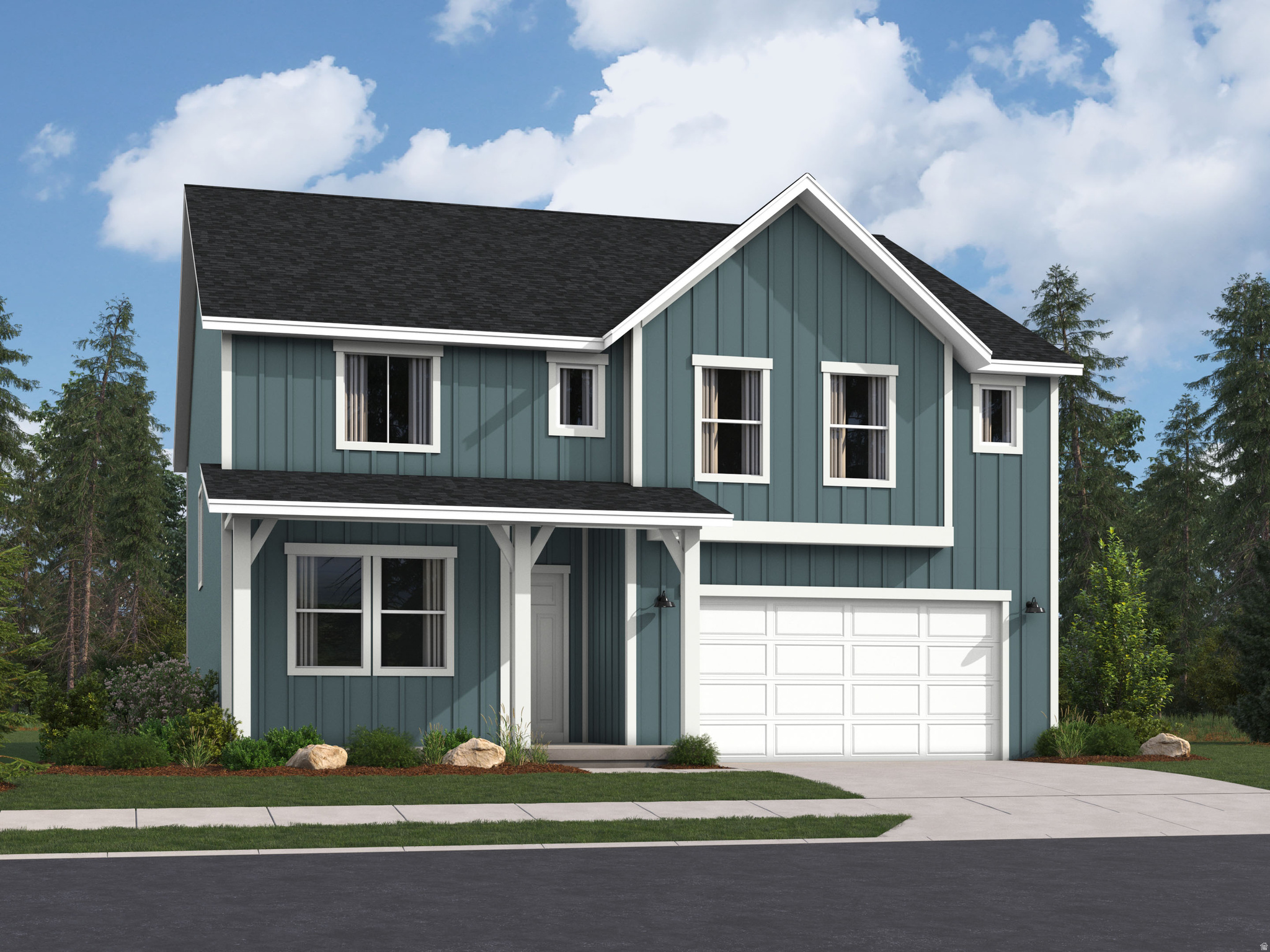 Parkway Fields - 4108- Redwood. Offering up to $20,000 towards closing cost or ask about our rate buydowns when financing through our preferred lender! Estimated completion in September. This home offers 5 bedrooms, 3 bathrooms, a tandem 2 car garage with space for 3 cars, and a full, unfinished basement. The first floor offers a large family room, mudroom, bedroom, full bathroom, dining area, and a kitchen that boasts white craftsman style cabinets with white quartz countertops and stainless steel appliances, including the refrigerator! Upstairs you'll find 4 bedrooms, including the luxurious owner's suite with walk-in closet and a bathroom with dual vanities. Square footage figures are provided as a courtesy estimate only and were obtained from builder. Buyer is advised to obtain an independent measurement. Interior photos are of same style of home, but not the actual home. Rendering is for illustrative purposes only.