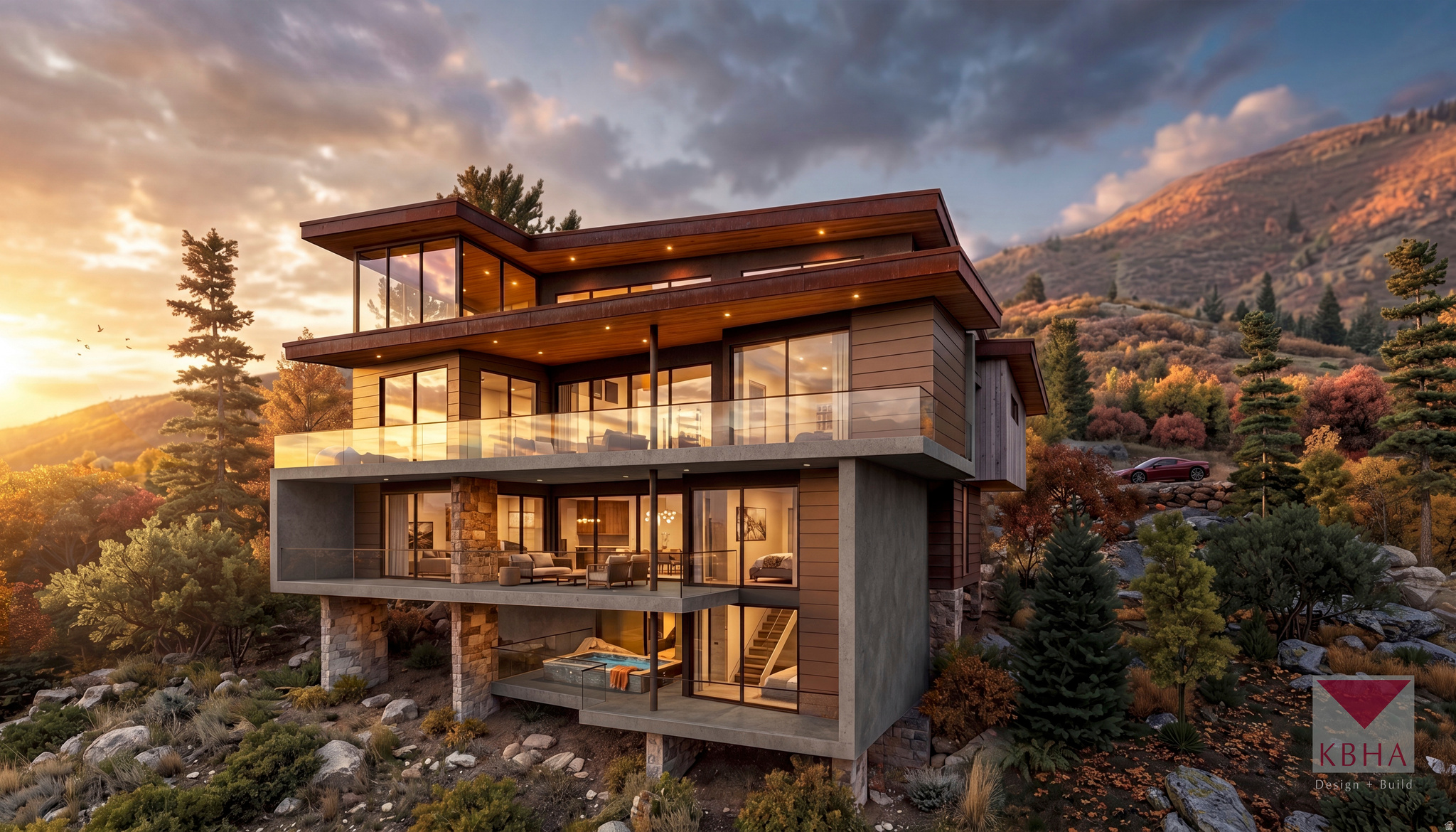 A true work of art above Midway. This residence is designed to cascade down a steep mountainside over four distinct levels, capturing the drama of its setting at every turn. From its elevated position, the home overlooks Deer Creek Reservoir, Mount Timpanogos, and the full sweep of the Heber Valley, creating an experience that feels both expansive and deeply connected to the landscape. The craftsmanship and finishings have been selected to match the rarity of the site and the ambition of the architecture. Imported Italian Poliform cabinetry brings a refined quality presence throughout the home. Premium Miele and Fisher & Paykel appliances, radiant in-floor heating, two large fireplaces, and a fully heated driveway support a level of comfort and quality worthy of a true custom mountain residence. Nothing here feels ordinary or off-the-shelf; the home is crafted to feel intentional, elevated, and unique. Inside, approximately 4,680 square feet of living space unfold with a focus on view and privacy. The two-level great room serves as the heart of the home, rising through the structure to create openness and connection between levels. Above, a dramatic loft overlooks the main living space, adding architectural interest, visual depth, and a unique vantage point to experience the home's extraordinary setting. The lower level is a private wellness retreat, featuring a dedicated fitness space, a versatile swim spa designed for both relaxation and counter-current swimming. Plus, an infrared sauna and steam shower for a true spa-like experience. A full three-car garage with a mudroom entry provides practical space for skis and gear storage, making the home suited for the buyer who lives a true mountain lifestyle. Created for those who value design, privacy, views, and a level of finish that matches the land beneath it.  Truly one of a kind, this architectural masterpiece lives in perfect synergy with its environment.