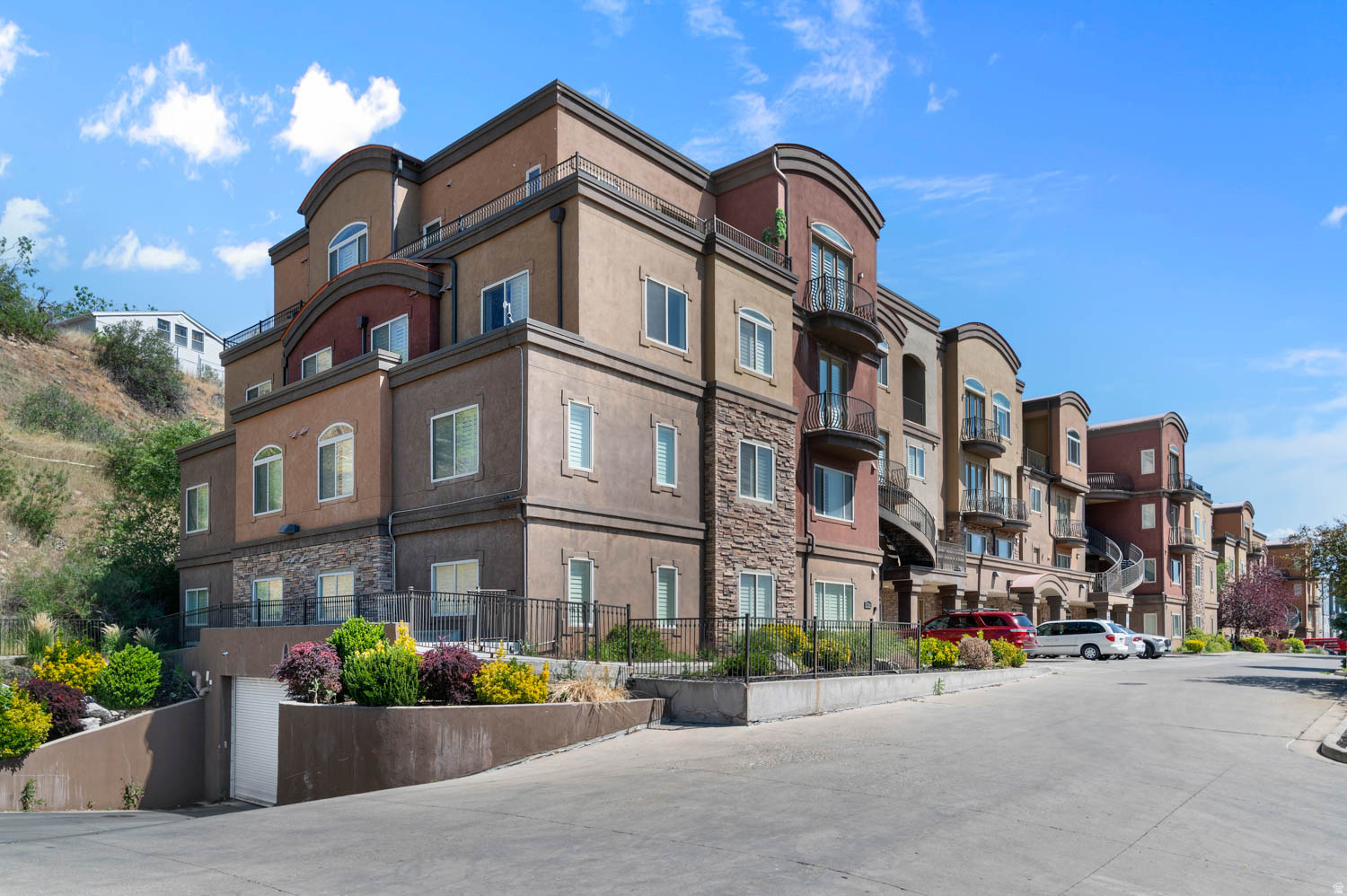 OPEN HOUSE this Saturday, June 13th from 10am - 1pm. Top-floor northeast corner condo in The Arbors on the Avenue with unobstructed Mount Timpanogos views from the primary bedroom, dining area, and private balcony. Located on the east side of the building and away from street traffic, the shaded balcony is the perfect spot to enjoy summer afternoons and evenings. Just one minute from the mouth of Provo Canyon with easy access to hiking, biking, fishing, and year-round recreation. Conveniently located near shopping, dining, and amenities, including The Shops at Riverwoods, with the planned Osmond Amphitheater project nearby. Elevator access throughout the building and to the underground garage, which includes one assigned parking space and a private storage closet. Community amenities include indoor/outdoor pool, a fitness room, and clubhouse.