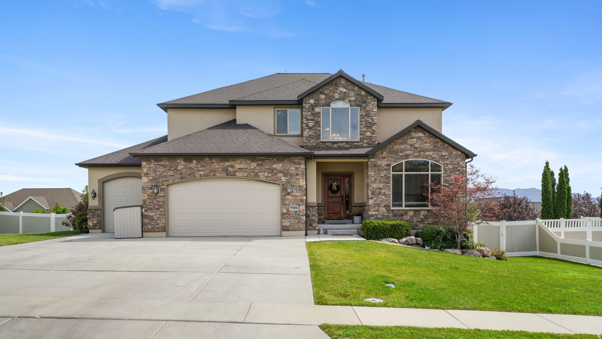 Welcome to the kind of home everyone hopes to find! Tucked away on a quiet cul-de-sac, this beautifully finished Lehi home offers the perfect balance of peaceful living & unbeatable convenience-just minutes from Silicon Slopes, I-15, Thanksgiving Point, Traverse Mountain shopping, Skyridge High School, dining, entertainment & schools. With a fully finished basement, wide open living spaces & room for everyone to spread out, this home is made for everyday living & entertainment fun! Plumbed & ready for a second kitchen! The spacious primary suite is a true retreat, while the large deck invites you to extended outdoor living. You'll love the breathtaking mountain and valley views & enjoy the beautiful sunsets over the lake. You won't believe this is reallly your home with all these features in such an ideal location!