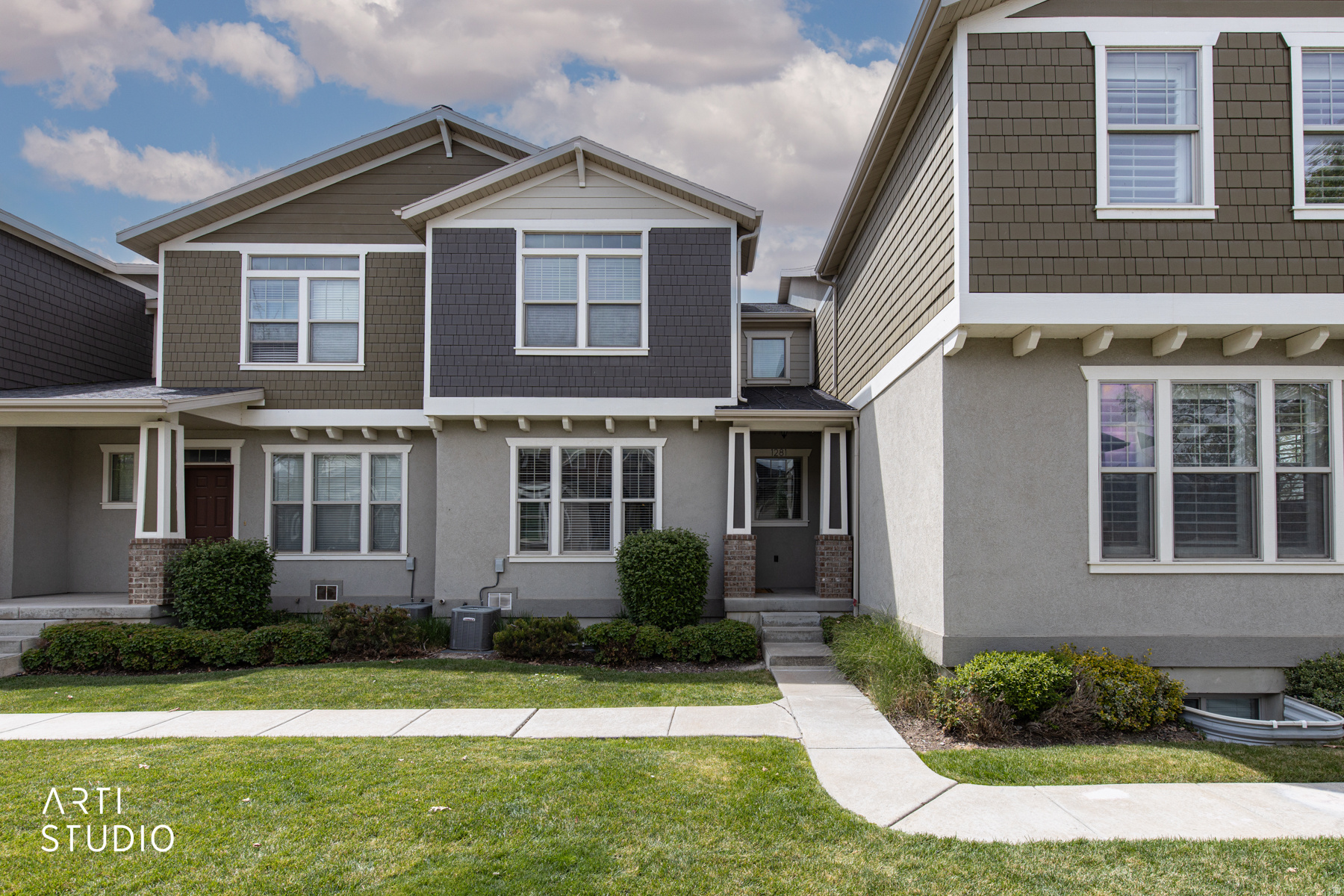 Discover elevated, low-maintenance living in a location designed for an active lifestyle. Conveniently situated near Legacy Parkway, I-15, the FrontRunner station, and the airport, this home offers seamless access to both recreation and daily living. Enjoy walking distance to Mountain View Park, scenic running trails, expansive green space, and beautiful mountain views. Inside, the open-concept main level is filled with natural light. The kitchen features granite countertops and stainless steel appliances. Upstairs offers three spacious bedrooms, including a private primary suite, plus an additional full bathroom. Two half baths add convenience. The basement includes a large family room. Community amenities include an outdoor pool.       Square footage figures are provided as a courtesy estimate.  Buyer is advised to obtain an independent measurement.