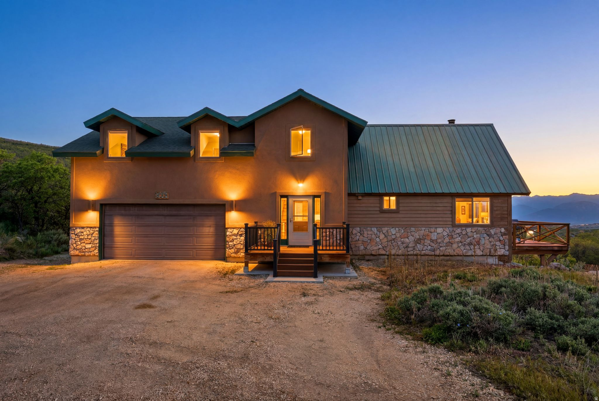Refined mountain living awaits in this beautifully appointed 3-bedroom, 3-bath residence located within the sought-after Timber Lakes community. Owners enjoy access to approximately 23 thoughtfully preserved common areas, offering a private network of maintained open space, scenic lakes, picnic areas, recreation zones, and clearly marked trails. The community features an active trail system including the Westview Trail (~1.5 miles), Moose Trail (~2.5 miles with additional loops), and tranquil lake-area paths surrounding Jones Lake, Clyde Lake, Bench Lake, and more. The home welcomes you with a tiled entryway and an inviting main living space filled with natural light. Architectural wood ceilings, a Heritage wood-burning stove, and expansive views create a warm yet upscale mountain ambiance. Sliding doors open to a spacious Trex deck, ideal for outdoor entertaining. The kitchen is equipped with Frigidaire and GE appliances and flows seamlessly into the main living area. A generous main-level bath features a glass-surround shower, antique vanity, wood flooring, and linen storage. The upper level offers a serene bedroom retreat with dual closets, a dedicated office, and an additional bedroom with extra storage and a charming Romeo & Juliet balcony. The upper bath includes a double vanity and a tile walk-in shower with bench. The lower level offers exceptional flexibility and can function as a private en-suite, game room, or secondary living area, featuring walk-out access, a well-appointed bathroom with tile flooring and tile shower, a laundry room with sink, and a game closet-ideal for guests or recreation. Exterior highlights include Trex decking, stone accents, a heated 2-car garage, separate storage shed, and ample parking. Conveniently located with easy access from the security gate.
