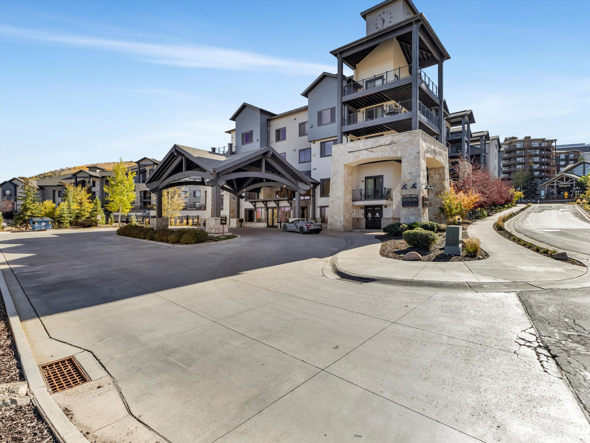 Steps from Canyons Village and Red Pine Gondola -  Mountain-view condo with lockout flexibility - Pool, Gym, Game Room, sauna, and steam room access  Silverado Lodge 1-bedroom condo offering resort convenience and rental potential in the heart of Canyons Village. The floor plan includes a lockout configuration--ideal for owner use and guest rental flexibility. The freshly painted interior features a full kitchen with granite counters, stainless steel appliances, and knotty alder cabinetry. Living area includes a Crate & Barrel sleeper sofa, gas fireplace, and mountain views. The bedroom features a Tempur-Pedic king bed and ensuite bath with soaking tub and separate shower. Second full bath adds privacy for guests. In-unit washer and dryer included. Silverado amenities include outdoor pool, hot tub, fitness center, sauna, steam room, ski storage, and underground parking. Floor plan available in listing.