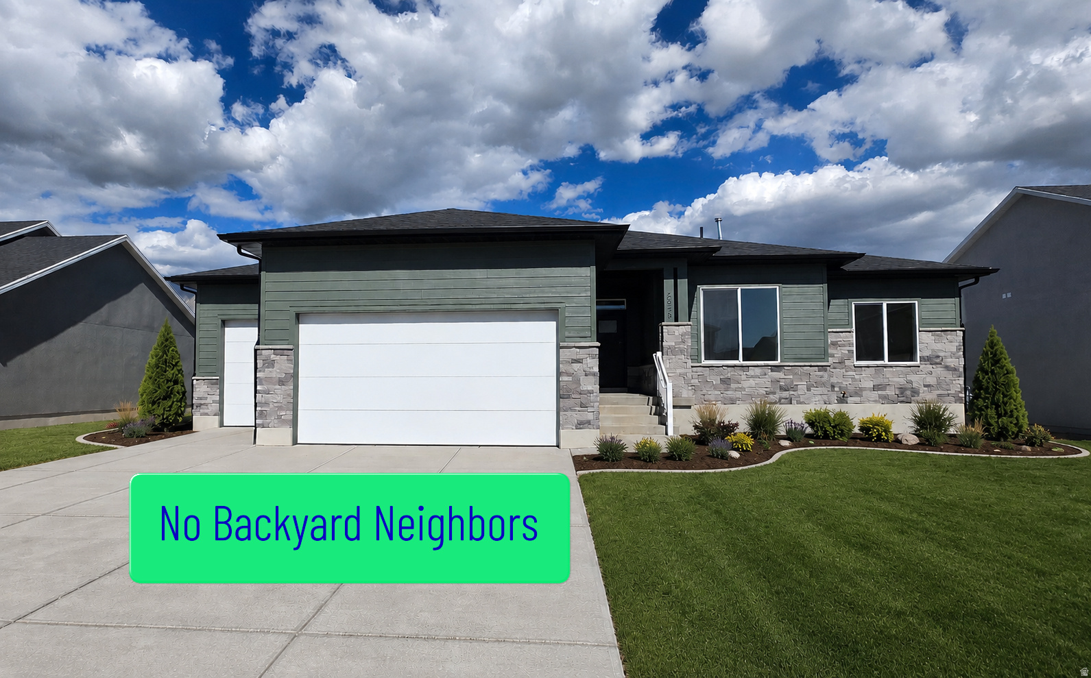 Move in Ready!! Incredible west facing rambler with no backyard neighbors. Lots like this are hard to find! The views of Ben Lomond are amazing from the back covered patio and backyard. Tall windows and 9' ceiling heights allow for natural light throughout, the tasteful finishes throughout are sure to impress. The finished basement has a huge 2nd great room for entertaining is roughed in for a future kitchenette or wet bar. Front yard landscaping and fencing is included and $12,000 in incentives available with use of a preferred lender. **Landscaped photos are a representation**