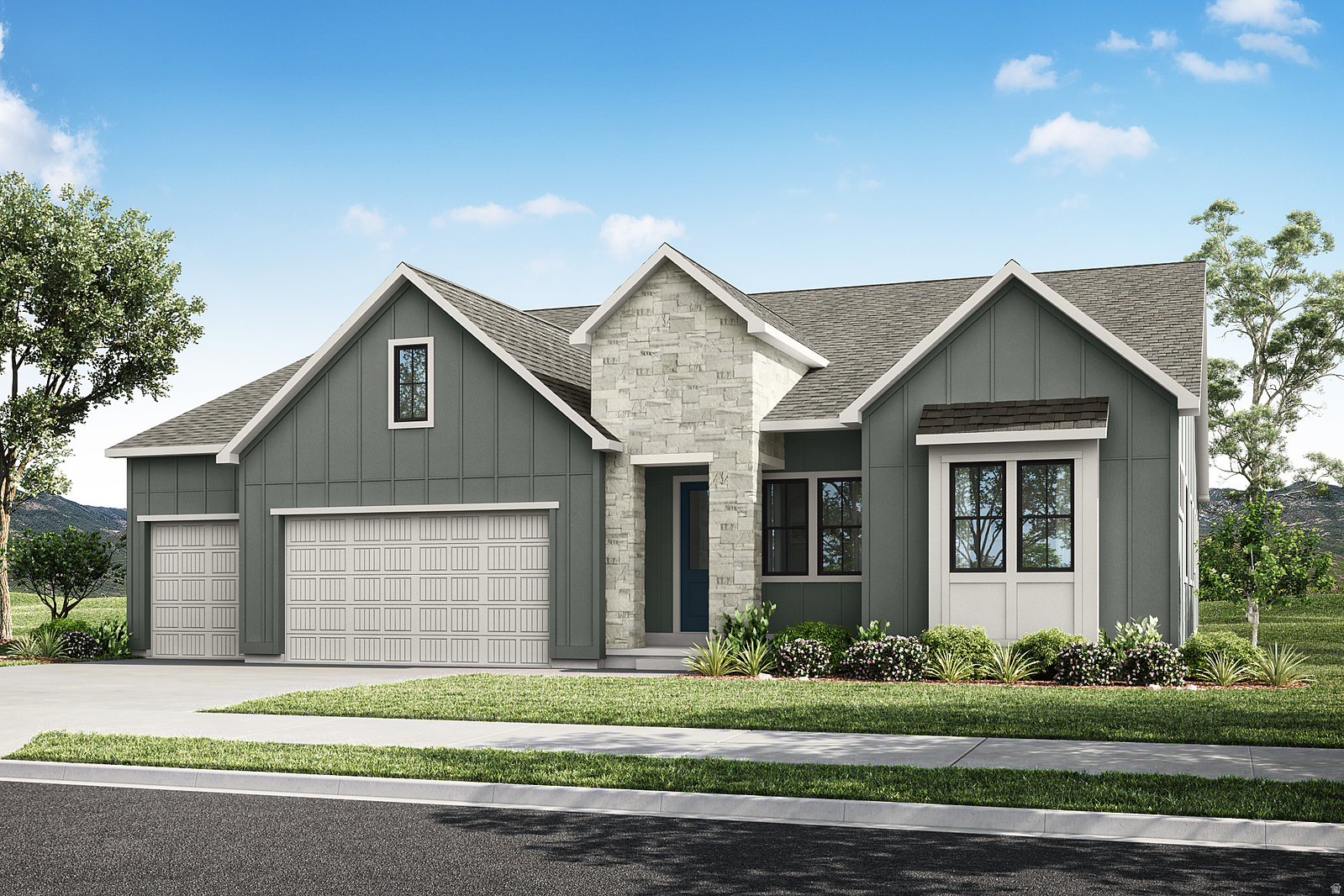 Beautifully designed single-level living in a prime Orem location! This thoughtfully crafted home offers a functional and open floor plan with stunning mountain views and seamless indoor-outdoor living. The heart of the home features a spacious great room that flows effortlessly into the dining area and gourmet kitchen-complete with a large island, abundant cabinetry, and modern finishes-perfect for entertaining. Step outside to the covered outdoor living space, ideal for relaxing or hosting while enjoying Utah's natural beauty. The private primary suite is a true retreat, featuring a generous bedroom, spa-inspired bath with a soaking tub, separate shower, and a large walk-in closet. Two additional bedrooms are well-sized and conveniently located near a full bath, while a dedicated office near the front of the home provides the perfect work-from-home space. Additional highlights include a powder bath for guests, a functional mudroom, and a laundry room designed for convenience. The home also features a spacious 3-car garage, offering plenty of storage and parking. Located in a highly desirable area of Orem, this home provides easy access to parks, shopping, dining, and top-rated schools, all while being surrounded by breathtaking mountain views. Square footage figures are provided as a courtesy estimate only and were obtained from building plans. Buyer is advised to obtain an independent measurement.