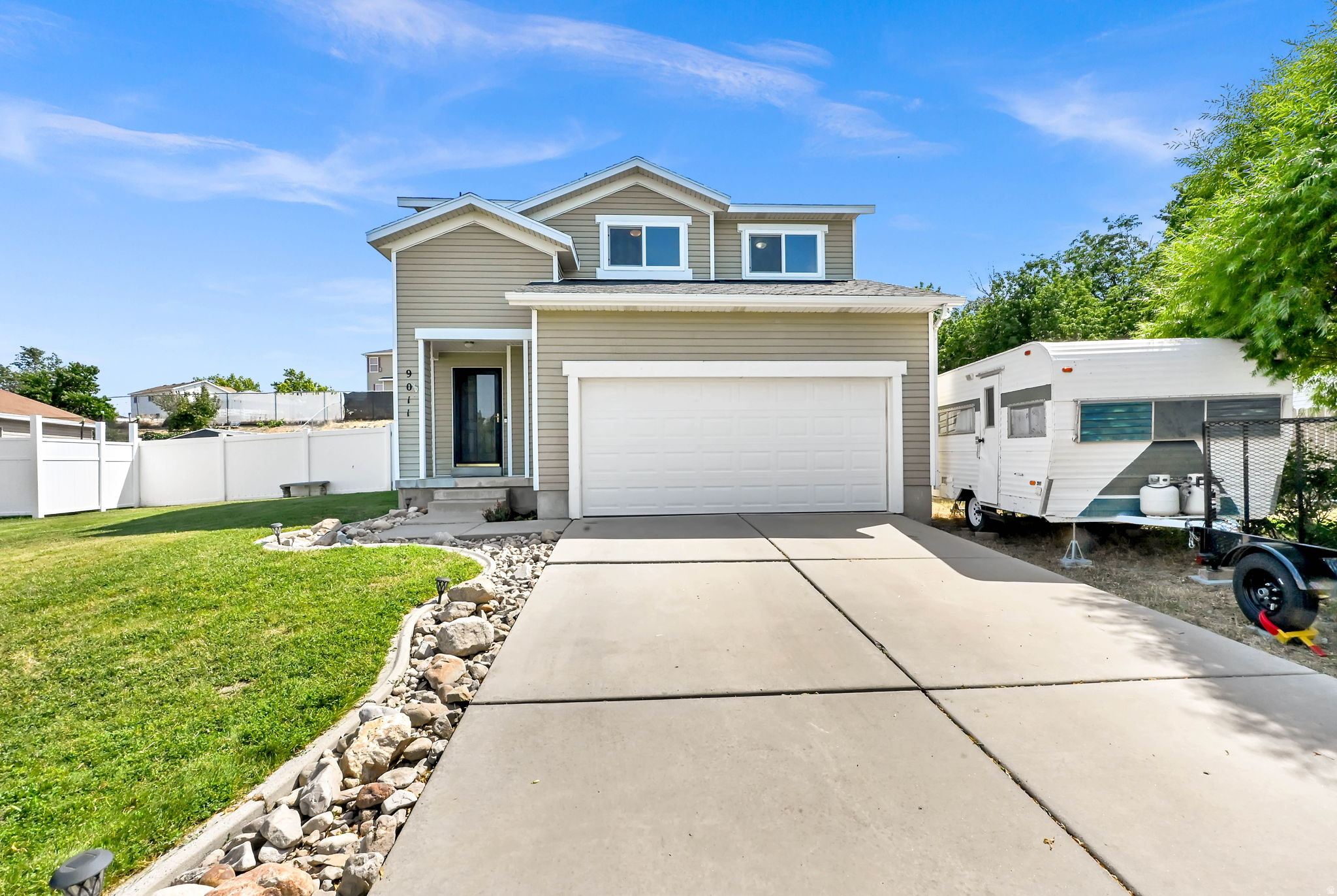 Welcome to this home located in a quiet neighborhood with great neighbors and a welcoming community feel. The core of this home has been renovated with major updates completed throughout, including a new HVAC system in 2020, garage door and opener in 2021, roof in 2023, and new windows and water heater in 2025. The home was refreshed with new paint and carpet in June 2026. It features  an open kitchen and family room with plenty of natural light. Upstairs you'll find three spacious bedrooms with an ensuite Primary. Move-in ready with many of the major updates already completed, this home offers comfort, peace of mind, and long-term value. Square footage figures are provided as a courtesy estimate only and were obtained from County records.  Buyer and Buyer's agent to verify all information.