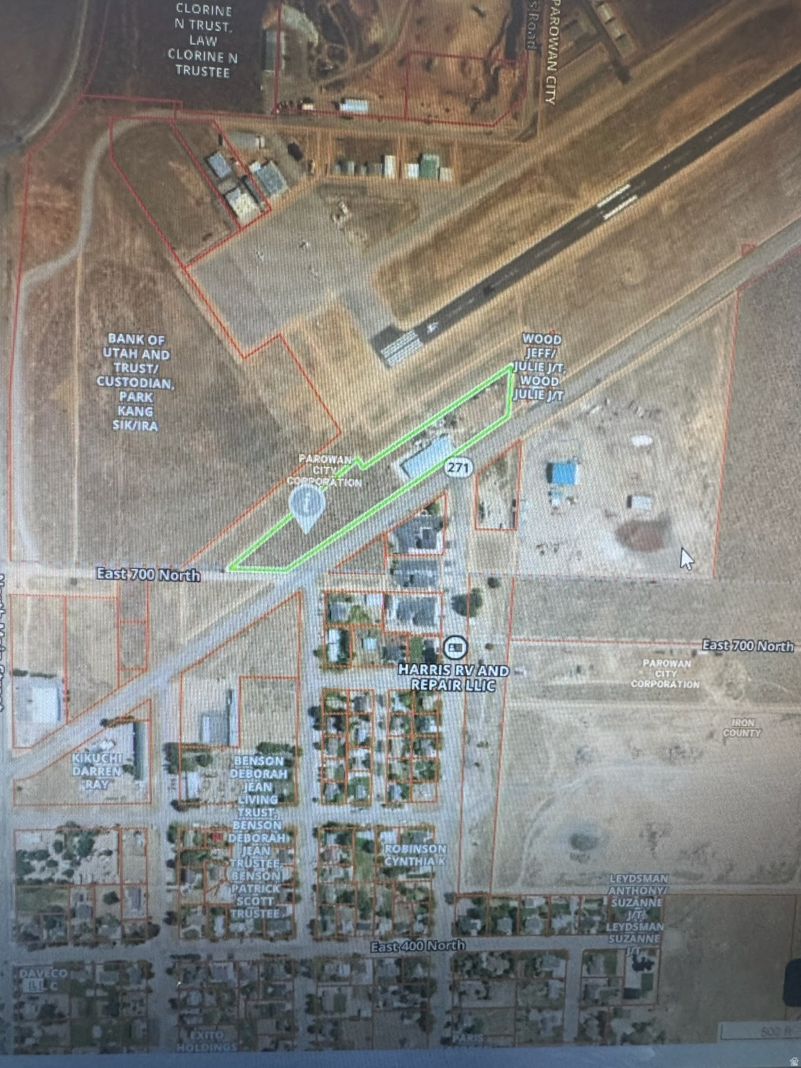 Great located parcel of 2.48 acres just south of the Parowan airport. Easy access off of 700 North and Highway 271. It has potential access to the airport and could come with another parcel to the North containing 1.48 acres and a 12,000 sq ft metal building. Flat lot for easy use and visible from North Main and I-15.