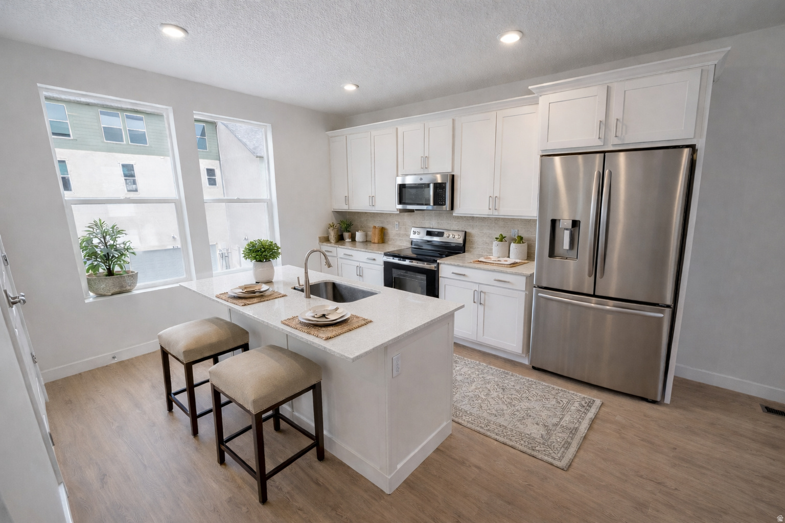 READY IN JULY! Take advantage of buyer incentives available with the purchase of a new Destination Homes townhome at Beacon Pointe in Saratoga Springs. Additional financing incentives, including temporary rate buydown programs and other financing options, may also be available through preferred lender First Colony Mortgage. This home may also qualify for up to $20,000 in down payment assistance through Utah Housing programs available to eligible first-time homebuyers. Incentives, financing programs, and terms are subject to lender approval, buyer qualification, and program availability. Contact listing agent and lender for complete details. Discover the Cameron floor plan, a thoughtfully designed new construction townhome offering approximately 1,826 sq. ft., 3 bedrooms, 2 bathrooms, and a 1-car garage with an unfinished basement providing future expansion potential. The bright, open-concept layout features a spacious kitchen with quartz countertops, upgraded cabinetry, stainless steel appliances, and a large island that flows seamlessly into the dining and living areas filled with natural light. Upstairs, the primary suite includes a walk-in closet and spa-inspired bathroom, while two additional bedrooms provide flexible space for guests, a home office, or everyday living. The unfinished basement offers additional room for future expansion with potential for an extra bedroom and bathroom.