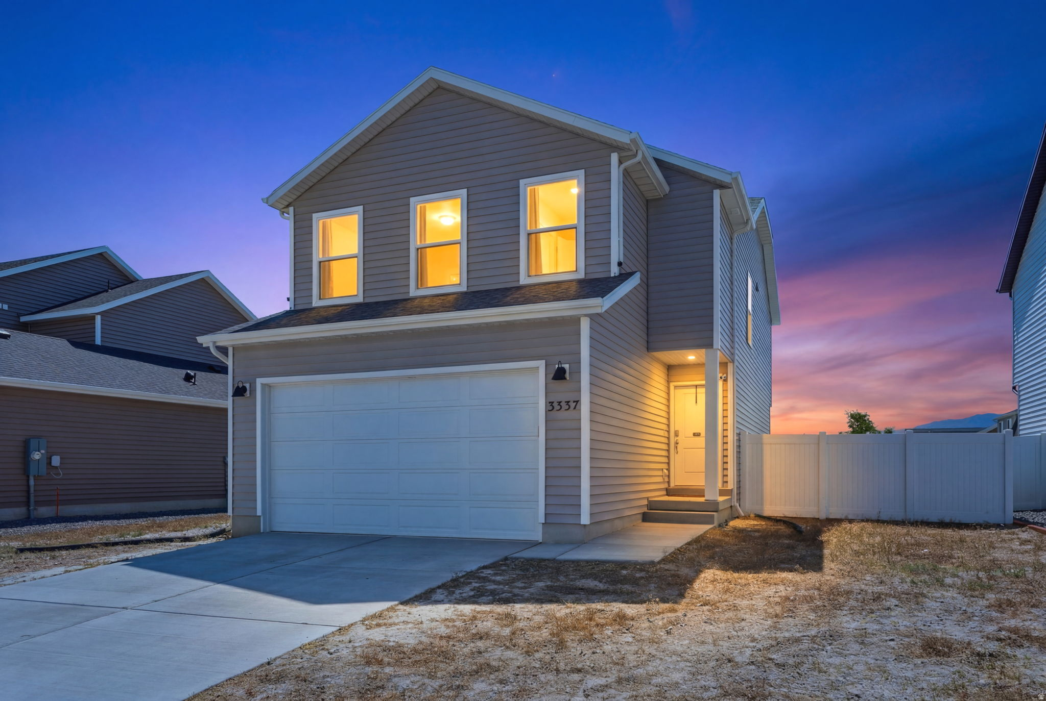 **No HOA** 6' VINYL FENCE INCLUDED** Motivated Seller **This beautifully crafted 4-bedroom 2.5 bathroom home is designed with modern elegance and functionality in mind! This home is perfect for anyone looking for convenience, luxury, and space. Key Features: 4 Spacious Bedrooms. modern and durable Luxury Vinyl Plank (LVP) flooring offering both style and easy maintenance. Sleek Kitchen Design with stunning white cabinetry which compliments the elegant quartz countertops, creating a bright and inviting kitchen. 8' kitchen island, upgraded carpeting and pad, *40 Year Shingles*. Luxuriate in the contemporary bathroom, offering a spa-like feel. With no HOA, you'll have the freedom to personalize your property without restrictions. This home offers a combination of luxury and practicality in a highly desirable location. This home is a GREAT OPPORTUNITY!  Square footage figures are provided as a courtesy estimate only and were obtained from builder. Buyer is advised to obtain an independent measurement. **OPEN HOUSE Saturday July 4th from 11:00am-2:00pm**