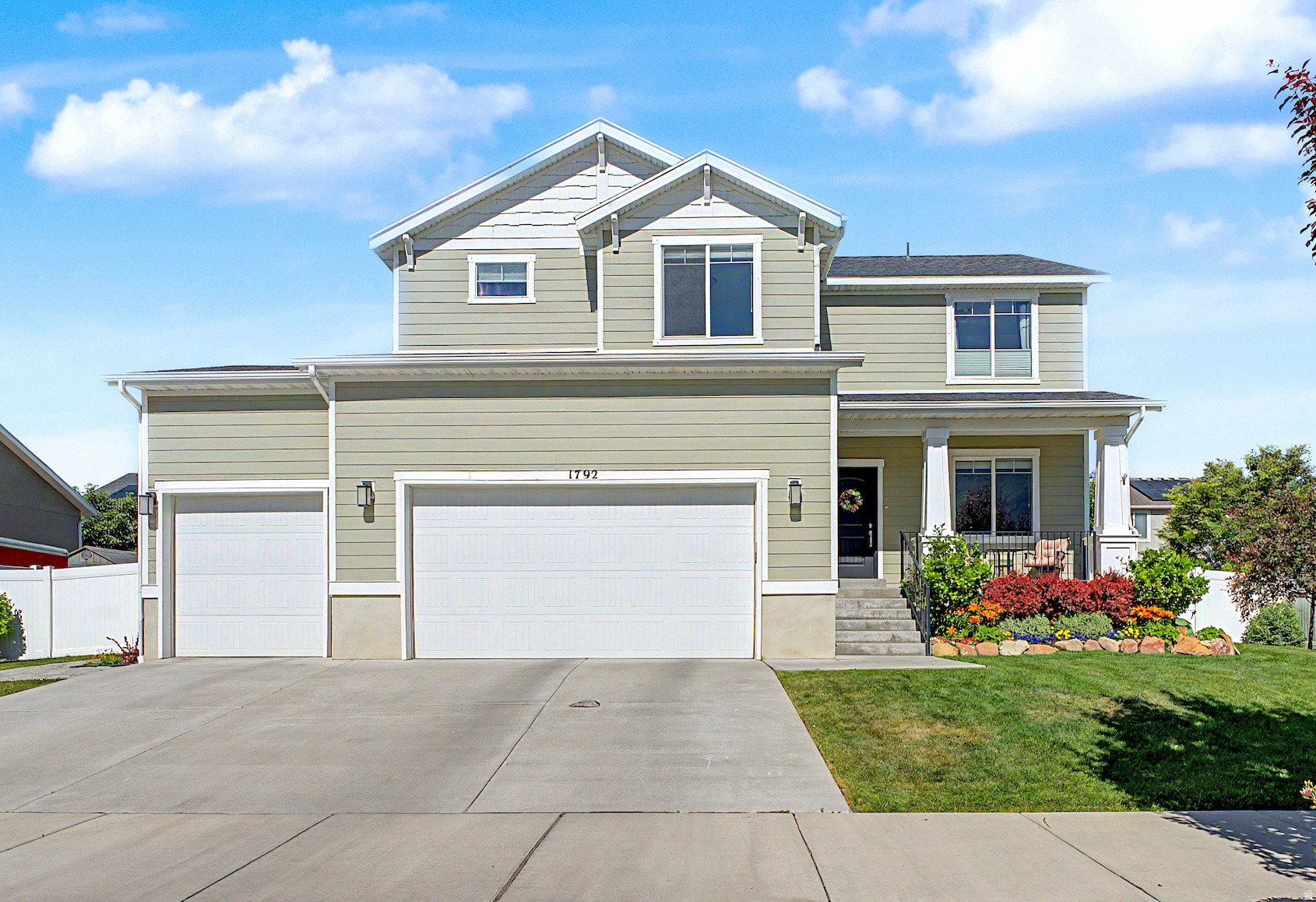 Enjoy stunning mountain views and a calm, peaceful setting in this beautifully maintained home. Filled with natural light, the open and inviting floor plan features a walkout basement, a dual-zoned HVAC system, and energy-efficient windows for year-round comfort. The spacious primary suite includes an oversized soaking tub, creating the perfect retreat at the end of the day. Outside, you'll love the beautifully landscaped, low maintenance yard and the welcoming neighborhood known for its fantastic neighbors. Conveniently located with easy freeway access and just minutes from Provo Airport, Epic Sports Park, shopping, dining, and recreation. Additional updates include a new dishwasher installed in January 2025. This home offers the perfect blend of comfort, convenience, and scenic beauty.
