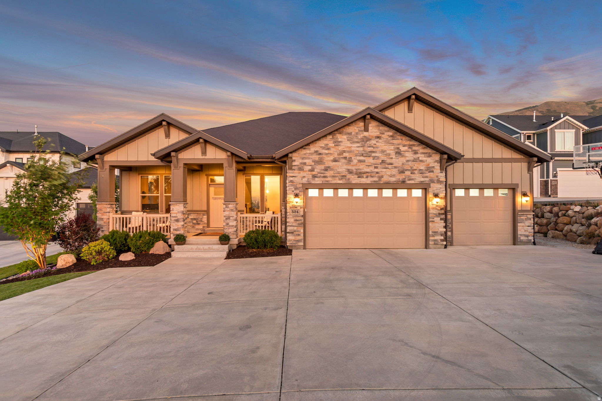 Beautifully updated Draper home featuring soaring 10-foot ceilings on the main floor, 9-foot basement ceilings, and oversized windows that fill the home with natural light. New carpet throughout, taller interior doors, and a gourmet kitchen with a new 5-burner gas cooktop and spacious walk-in pantry add to the home's thoughtful design. The spa-inspired basement bathroom offers a relaxing steam shower and private sauna. Step outside to a fully landscaped, level backyard complete with mature trees, landscape lighting, a two-tier rock retaining wall, gas fire pit, pondless water feature, and full fencing with side gates. Additional features include owned solar panels, a finished garage with epoxy floors and tall ceilings, plus a large flat driveway. Located just minutes from hiking trails, the recreation center, shopping, freeway access, and top-rated schools, including Oak Hollow Elementary's French Immersion program and Corner Canyon High School. This move-in ready home offers the perfect combination of quality upgrades, comfort, and an exceptional Draper location.
