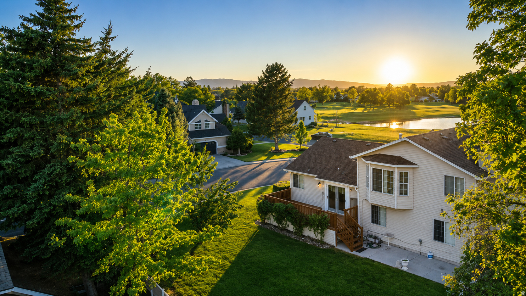 Experience tranquility in this stunning single-owner home, nestled in a prime location of Stansbury. Directly across from the golf course driving range, with mountains surrounding, the expansive 20ft deck is perfect for outdoor relaxation. Ideal for entertaining, this residence offers generous living space. The property consists of 5 bedrooms, 4 bathrooms, and a fully finished basement, with recent upgrades including a new roof, central air, and water heater, providing peace of mind for years to come.Square footage figures are provided as a courtesy estimate only and were obtained from tax records.  Buyer is advised to obtain an independent measurement.