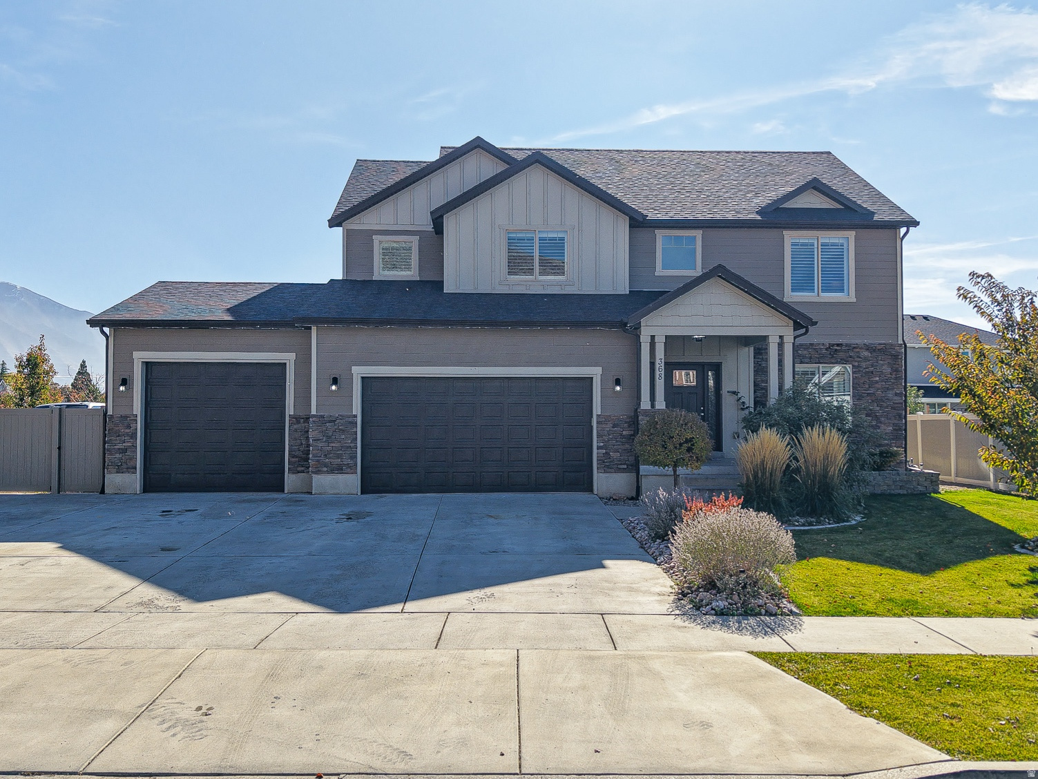Don't forget to click on the tour button at the top and check out the 3D tour! Corner lot with mountain views + fully finished basement = rare find in Springville, welcome to your dream home. This stunning property sits on a spacious corner lot and offers breathtaking mountain views with peaceful proximity to protected wetlands, walking trails, and neighborhood parks. Step inside to discover a bright, open floor plan perfect for entertaining, featuring granite countertops, double ovens, and a large kitchen island that flows seamlessly into the living area. Cozy up by the fireplace featuring custom built-in cabinets, plantation shutters, and abundant natural light throughout. The newly finished basement provides additional living space with laundry hookups both upstairs and downstairs, perfect for convenience or multi-generational living. The master suite offers a relaxing soaker tub, large closets throughout, and beautiful finishes. With tons of parking, a 3-car garage, and a quiet, friendly neighborhood, this home truly has it all. Come experience the perfect blend of comfort, functionality, and natural beauty. Basement has been fully finished.