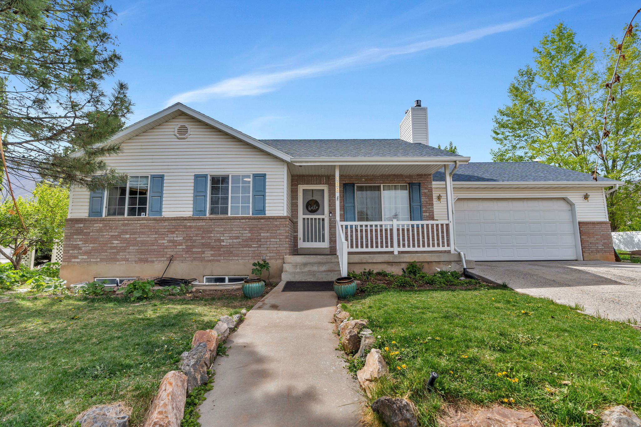 Priced to Sale!!! Santaquin 4 bd + office in the desirable Alpine View neighborhood! This beautifully updated home features LVP flooring, new lighting, kitchen upgrades, and a Trex deck. The finished basement has plumbing and electrical set up for a kitchenette (meant for a salon), or home business. The 2-car garage offers ample storage and power. There is an additional workshop with cooling, perfect for projects or hobbies. Enjoy a huge, shaded lot with mature trees and plenty of space to entertain, roast marshmallows, and relax in this quiet, inviting neighborhood.