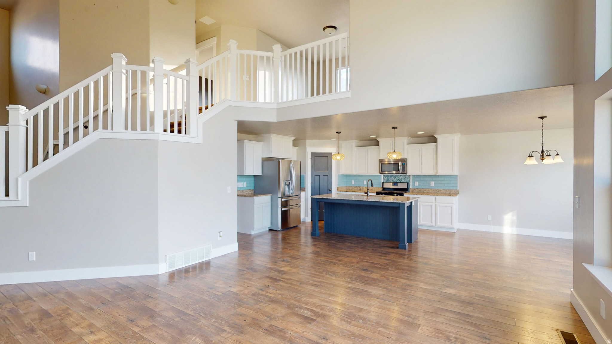 Situated on a generously sized lot with endless potential, this beautiful home offers the perfect blend of comfort, functionality, and room to grow. The spacious main level features a private primary suite and an open family room, dining area, and kitchen designed for gathering and entertaining. The impressive two-story family room creates an open, airy feel, while the stunning railing above adds architectural charm. Upstairs, you'll find three additional bedrooms and a large loft that overlooks the family room below, providing the perfect space for a second living area, office, or playroom. A three-car garage offers plenty of storage, and the full unfinished basement provides ample opportunity to expand and customize to fit your needs. The large backyard is ready for your vision, with plenty of space to create the outdoor retreat you've always wanted. Don't miss this opportunity to own a home with space, style, and incredible potential! Square footage figures are provided as a courtesy estimate only and were obtained from county records.  Buyer is advised to obtain an independent measurement. Buyer to verify all info is correct. Seller reserves the right to accept any offer at anytime. No warranties are made in regards to the school boundaries, buyer to verify.