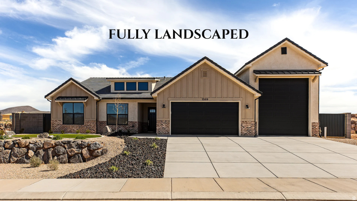 Brand new with 50ft deep RV/Boat Garage with 220, 2x6 exterior walls, fireplace with built-ins, large pantry, no carpet in the very open great room, kitchen and dining room. Covered patio, great primary suite with box trey ceilings, double vanities, soaker tub, walk-in tiled shower, nice walk-in closet, ceiling fans and canned lighting throughout the bedrooms, sink in the laundry room with cabinets, great new subdivision called Red Slate Estates near Sand Hollow Reservoir. *All information is deemed reliable but not guaranteed, buyer to verify all.