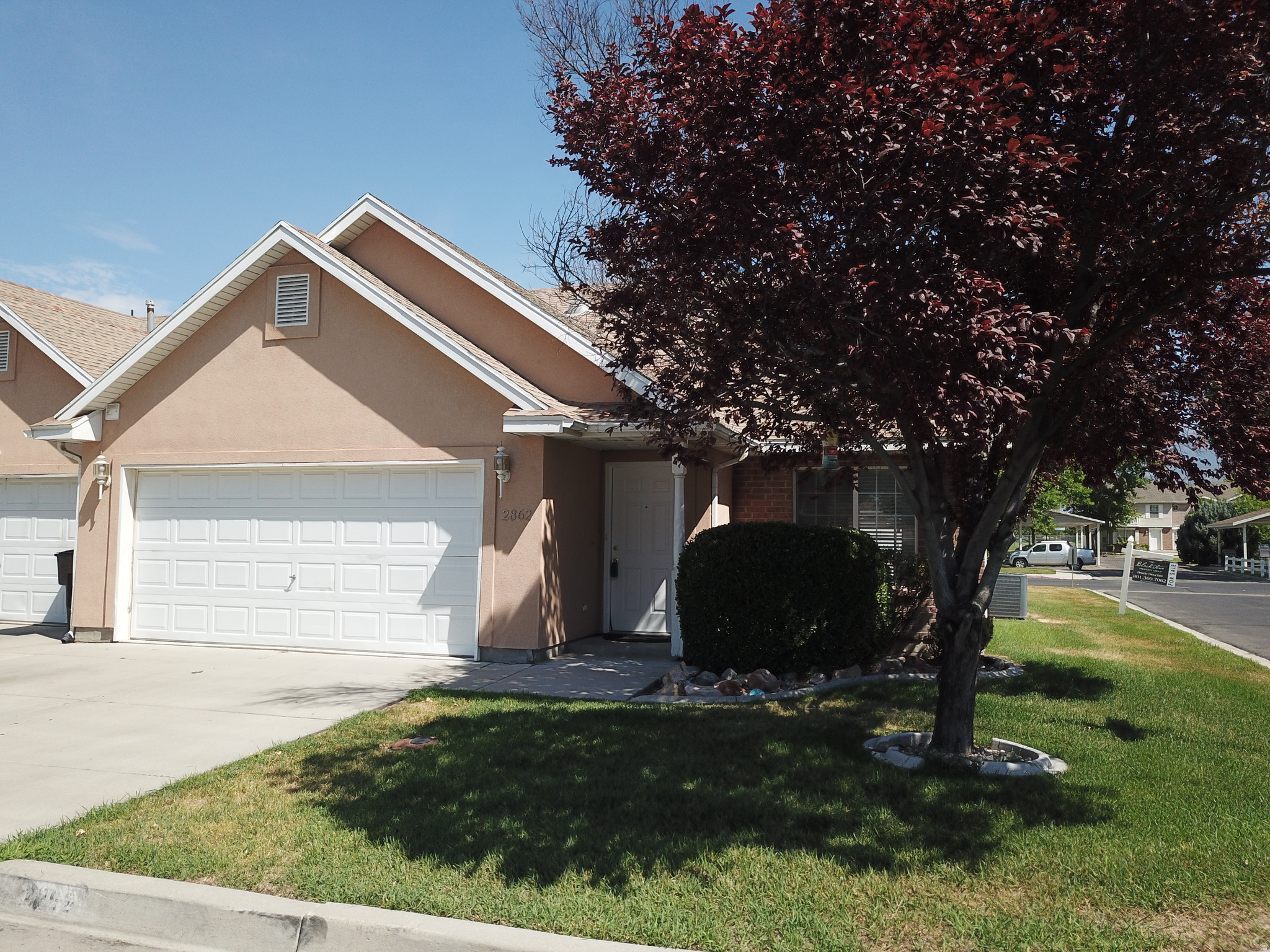 Fully updated and finished this month with new carpet, new counters, new kitchen sink and faucet, new paint and updated paint on the cabinets.  Light and bright corner twin home in Riderwood Village.  Walking distance to elementary school, easy walk to Provo High.  Park/playground across the street.  Nice master setup with 2 beds and 2 baths on the main, (including master), and 2 beds upstairs with walk in closets and a bath.  Playroom/bonus room upstairs.  Fantastic price for the beds and baths.  Vacant and can show anytime.