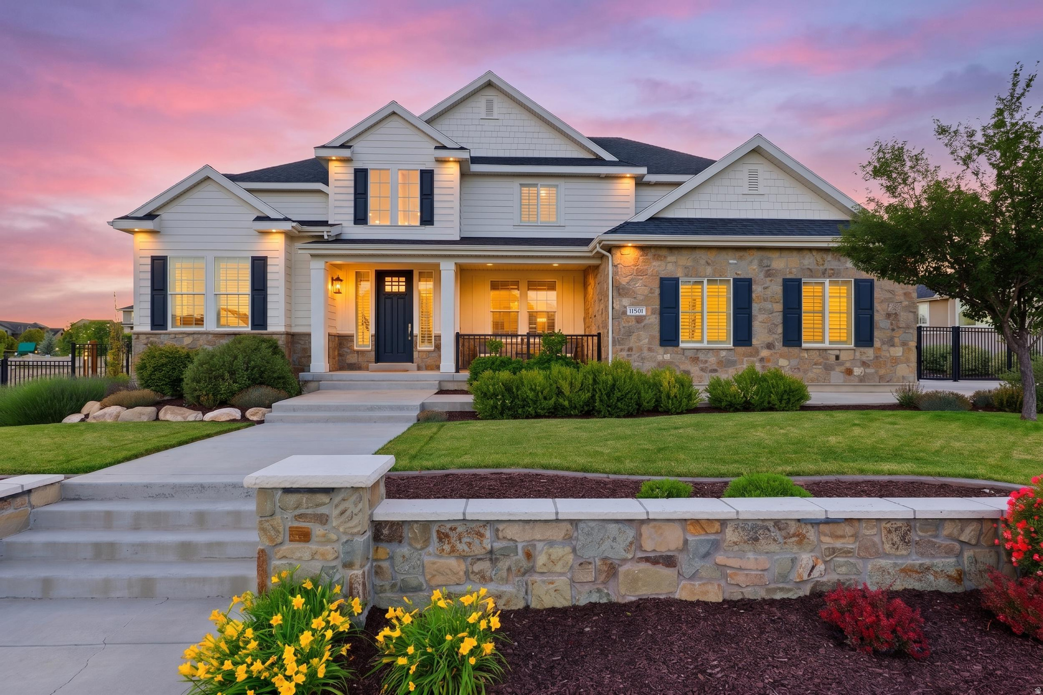 Experience elevated living in Highland's coveted Broadleaf Hollow community. Situated on a beautifully landscaped 0.53-acre lot, this stunning custom home offers approximately 4,700 square feet of refined living space featuring 7 bedrooms, 4.5 bathrooms, and exceptional attention to detail throughout. The open-concept floor plan showcases a gourmet chef's kitchen, spacious gathering areas, rich hardwood flooring, and abundant natural light. Retreat to the luxurious primary suite complete with a spa-like bath and oversized walk-in closet. Thoughtfully designed for both entertaining and everyday comfort, the home offers multiple living spaces, elegant finishes, and seamless indoor-outdoor living. Enjoy privacy, mountain views, and a premier location just minutes from top-rated schools, parks, shopping, and Silicon Slopes. A rare opportunity to own a remarkable home in one of Highland's most prestigious neighborhoods.