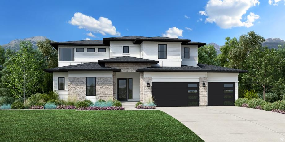 Experience modern luxury in the Porter floor plan, featuring a welcoming two-story foyer that opens to a spacious great room, dining area, and covered outdoor living space. The gourmet kitchen offers a large center island, abundant cabinet and counter space, and an oversized walk-in pantry. The elegant primary suite includes a massive walk-in closet and a spa-inspired bath with dual vanities, a soaking tub, glass-enclosed shower with seat, and private water closet. A guest bedroom with a private bath is conveniently located on the main floor, while upstairs, a generous loft connects spacious secondary bedrooms with walk-in closets. The finished basement expands your living space with two additional bedrooms, a full bath, and a large recreation area. Additional highlights include an upgraded stair rail that enhances the dramatic foyer, an added exterior door for improved accessibility, a centrally located laundry room, and abundant storage throughout.