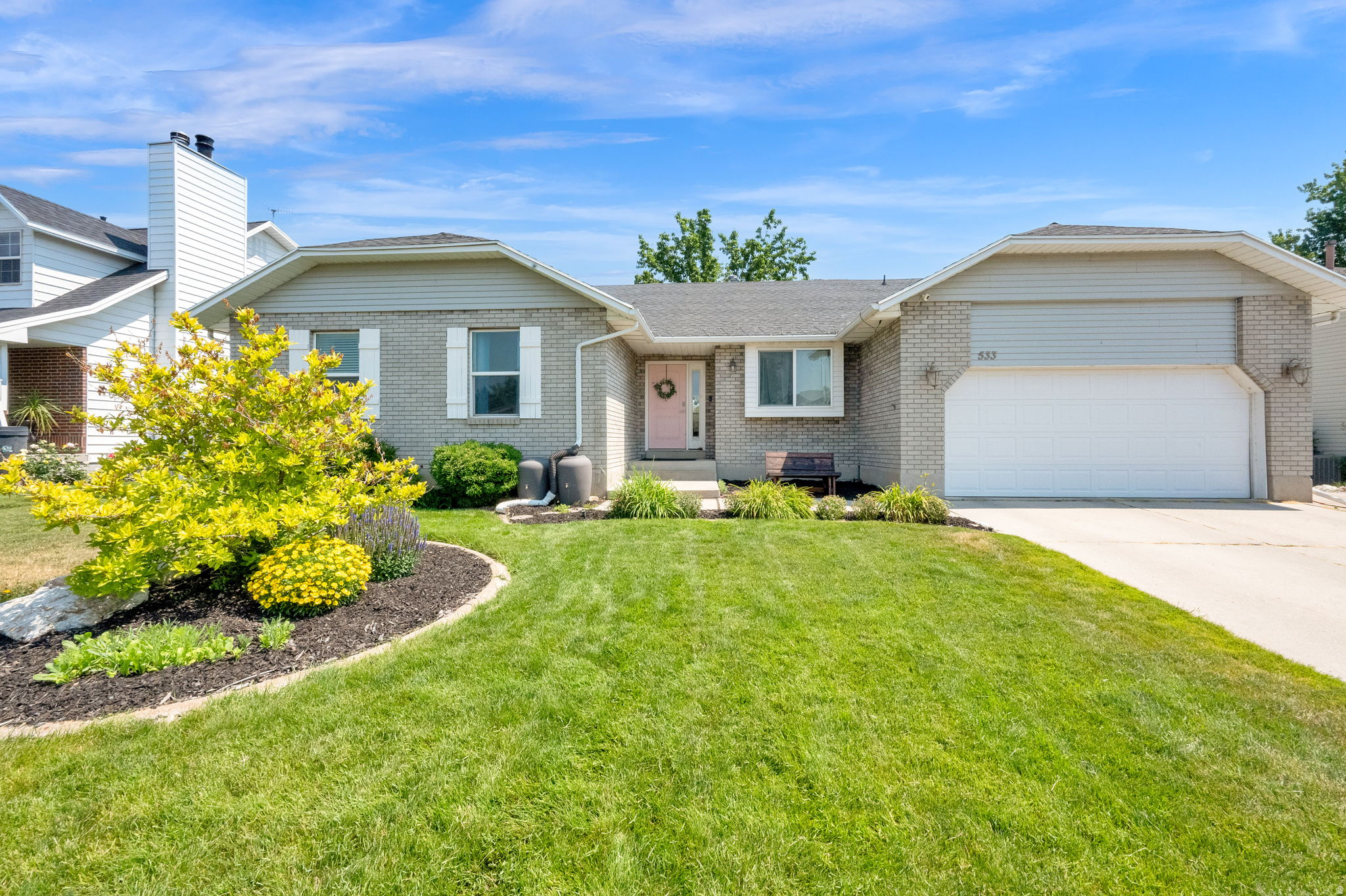 Charming Centerville brick rambler. Amazingly private backyard setting with basketball pad, trampoline, garden, peach tree, patio with lots of morning shade, large shed for bikes/yard equipment, and side RV parking. Open kitchen/dining room design, along with a large family room for gathering at the center of the home, all with plenty of natural light and views into the open space out back. Large primary suite that also takes advantage of the green views to the back. Large family room in basement and ample storage space in basement with bonus room for food storage. Option for main floor laundry in the kitchen closet.  Ample parking for additional cars. Owner/agent.