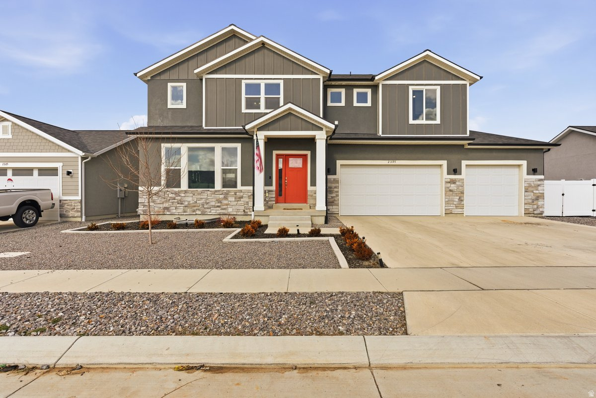 You will love this home!  Quartz countertops, good sized pantry, mud room with bench seating, large windows, half bath and a nice sized 3-car garage with RV parking.  Upstairs you'll find all the bedrooms and laundry room conveniently located.  Master suite features a nice size bedroom with a master bathroom with separate shower & tub and dual vanities and private toilet room and walk-in closet.  Fully finished basement with nice family room, bedroom and bathroom.  Extra large storage closet and under-stair storage.  Fully landscaped with a nice pergola, auto sprinklers and  Xeriscaped in front with Jelly Fish outdoor lighting.  No HOA.