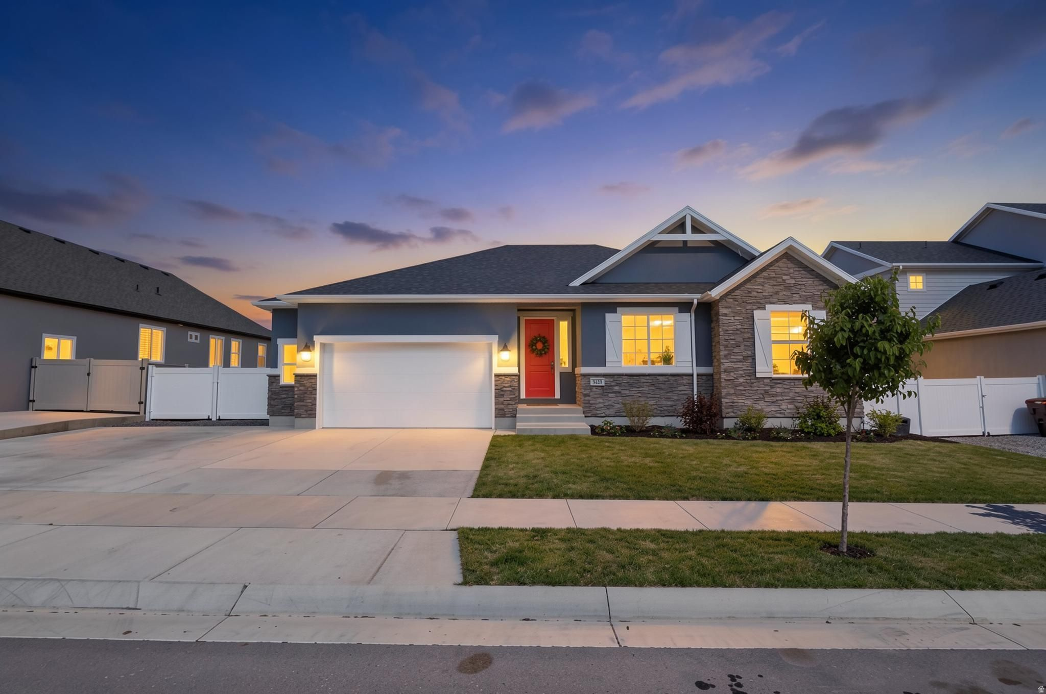 Welcome home to this beautifully maintained rambler in the heart of Eagle Mountain! Ideally located near schools, parks, trails, and recreation opportunities, this home offers the perfect blend of comfort, convenience, and space.  Enjoy easy main-floor living with an open and inviting floor plan designed for both everyday living and entertaining. The spacious master suite provides a private retreat with plenty of room to relax and unwind. Durable laminate flooring flows throughout the main living areas, adding style and easy maintenance. The bright, open kitchen and living spaces create a welcoming atmosphere, while large windows fill the home with natural light. Step outside to a fully fenced backyard featuring a covered patio-perfect for summer barbecues, outdoor dining, or simply enjoying Utah's beautiful evenings.  With generous living spaces, a desirable location close to schools and recreation, and thoughtful features throughout, this Eagle Mountain rambler is one you won't want to miss!