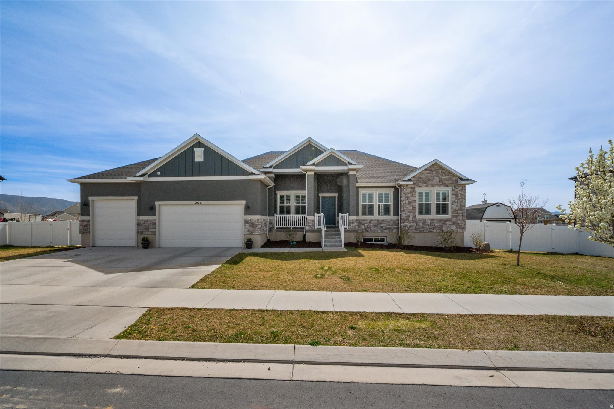 Over a 60k price drop! No way stop the car. You have to get inside and see this BEAUTIFUL AND FREAKIN UPGRADED RAMBLER with NO HOA!  This home perfectly blends space, comfort, and modern living. 4 spacious bedrooms, plus office/living room, 2.5 bathrooms, 5 storage closets, laundry room with sink and storage, cathedral ceilings in great room, 3 car garage, situated on over a half an acre. Basement has been framed and has 3 future bedrooms, 2 baths, storage or gym, future kitchen, future laundry, water softener, walkout and mudroom. This stunning single family home features OVER  $100,000 IN UPGRADES, offering high end finishes and thoughtful improvements throughout. Some of those upgrades include, 10ft ceilings, additional can lights to each room, granite countertops throughout, custom shutters and electric roller shades, ceiling fans, fireplace, extra height on the 3rd car garage.  Enjoy the open layout, generous living spaces, and plenty of storage inside and out. Outside you'll enjoy the large yard ready to design to your liking, a new storage shed, large deck, wired for a future hot tub, fully fenced yard, gas line for your BBQ needs, electricity for your Christmas lights, and the list goes on. Why wait to build when you can find a home with everything you need and didn't know you'd want. The list of inclusions is so vast, we will provide upon request.  Message me for details or to schedule a private showing.