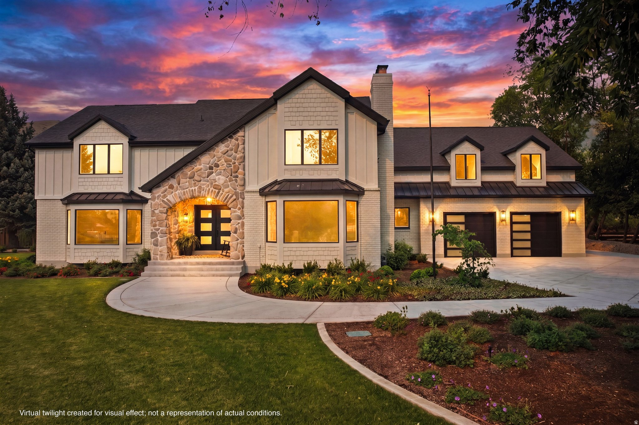 Rarely does a home combine this level of luxury, privacy, and setting. Situated on a meticulously landscaped 1.18-acre estate lot beneath the Mapleton foothills, this beautifully updated custom home is nearly 9,000 square feet and is surrounded by mature trees, mountain views, and a peaceful park-like retreat.     *The home's timeless white brick and stone exterior, tree-lined driveway, and arched entry all reflect the care, quality, and character that make this estate so special. Inside, you'll find wide-plank engineered hardwood floors, soaring ceilings, designer lighting, custom millwork, and walls of windows that flood the home with natural light while showcasing the surrounding landscape.    *The thoughtfully designed floor plan offers spacious gathering areas, multiple fireplaces, a stunning gourmet kitchen, and generously sized en-suite bedrooms throughout. The luxurious primary suite serves as a private sanctuary featuring a spa-inspired bath, oversized walk-in closet, and a secluded balcony overlooking the estate grounds.     *Boasting custom cabinetry throughout, a designer beverage center, an expansive butler's pantry, and a commercial-grade double oven, every detail of the home reflects a commitment to both elegance and functionality. Beyond its architectural appeal, this home was designed with comfort and efficiency in mind, featuring urethane foam insulation in the vaulted ceilings, three furnaces, three water heaters, and exceptional construction throughout.    *Every detail of this home has been carefully updated and meticulously maintained, offering a move-in-ready luxury experience in one of Mapleton's most desirable locations. While the home itself offers exceptional craftsmanship and modern updates, what truly sets this property apart is the setting. This is a legacy property reflecting decades of planning, care, and deliberate cultivation. The combination of towering shade trees, lush landscaping, open lawn areas, breathtaking mountain views, and the natural beauty of the Mapleton foothills create a sense of privacy that is increasingly difficult to find.