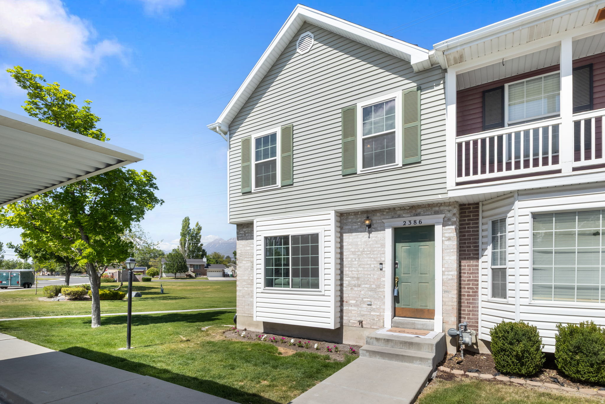 LOCATION! Moments from UVU and Provo College! Featuring 3 cozy bedrooms, 2 bathrooms, and a thoughtfully designed living space, this beautifully updated end-unit townhome is truly move-in ready. Fresh new paint and brand-new carpet, paint and blinds enhance the home's warm, inviting feel, while the end-unit location allows for abundant natural light and an open, airy atmosphere throughout. Step inside to an easy-flowing layout ideal for both everyday living and entertaining. The additional bedrooms offer versatility for family, guests, or a dedicated home office, making this home as functional as it is welcoming. Buyer/Broker to verify all.