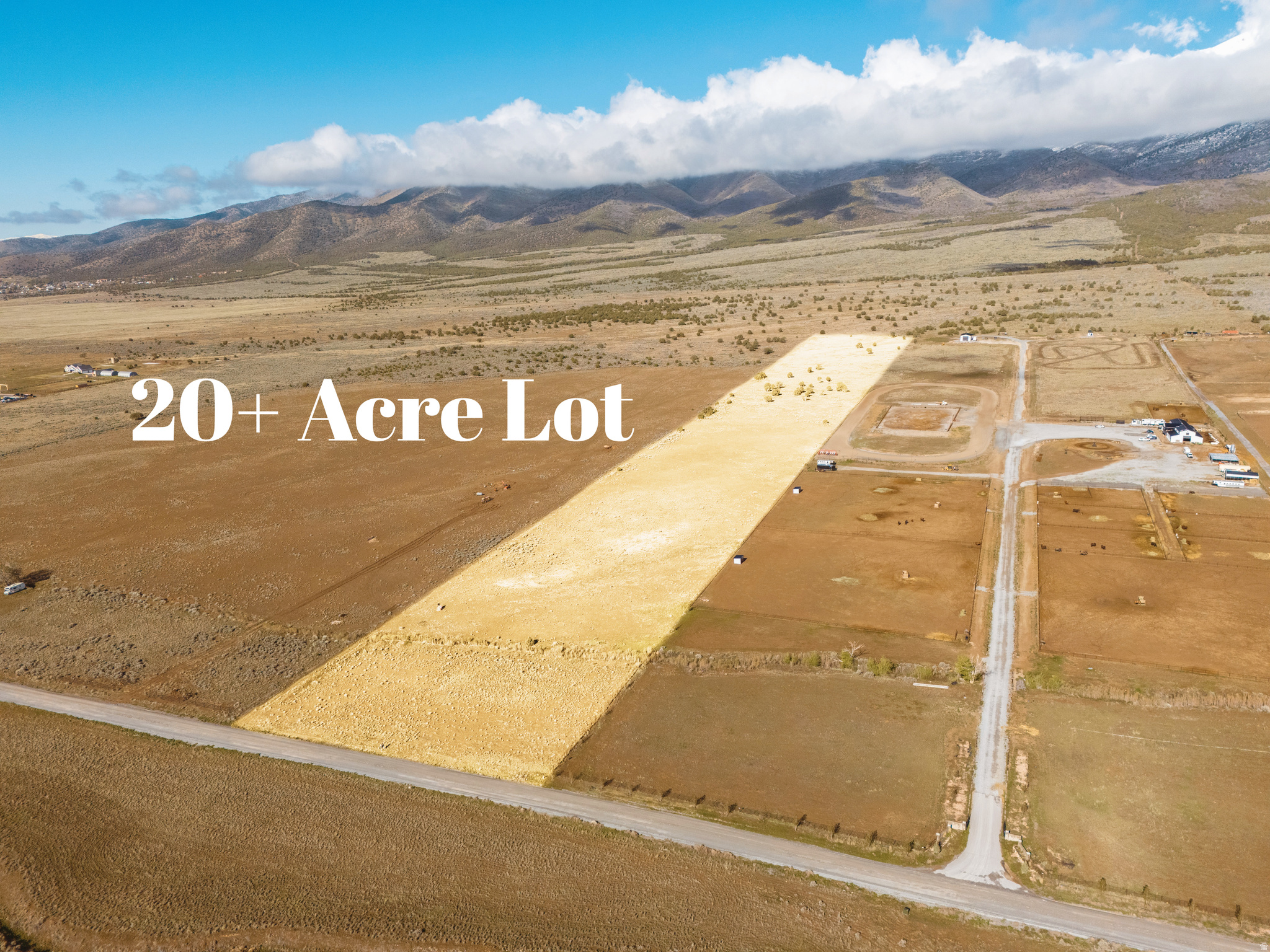This lot is 20 acres of freedom with amazing views of the Oquirrh Mountains and the more secluded side of the Cedar Valley. This lot is zoned RA-5 meaning that it is considered both agricultural and residential and can be subdivided into 5 acres parcels. Adjacent to homes with power, water, and septic sewer, the proximity typically simplifies the process of extending utilities to a new residence. The lot does not come with any water, please call with any questions or feel free to drive by and see all the potential of this gorgeous rural 20 acre property!
