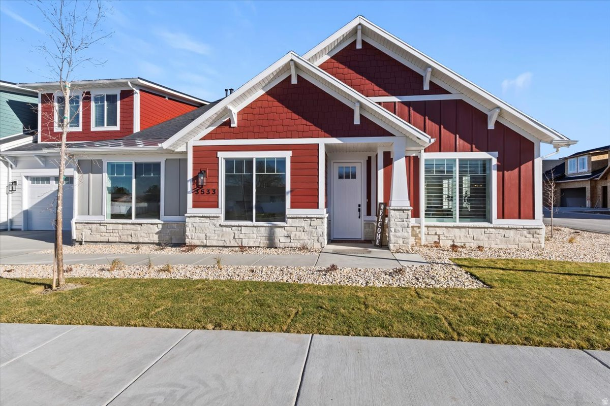 Welcome to The Cottages at Pearce Farm, Salt Lake Valley's newest Gated Community. Our Aspen floor plan was designed with the needs of active adults in mind, combining smart layouts, high-quality construction. This home has 2 bedrooms with an Office/3rd Bedroom option. No more yardwork! Low Maintenance Living. Experience the perfect balance of community connection, modern comfort, and timeless design. Lock & Leave! Time to experience some new adventures! This home offers no-step entry. Main floor living, with the added flexibility of an upstairs bonus room retreat with a full bath and additional storage,  covered patio, zero-threshold walk-in enlarged shower with bench, Mud Bench, 30' Gas Range with double ovens, 30' Chimney Hood vented, Quartz countertops, Spacious 2 Car fully insulated garage, plank wood laminate flooring. Open floor plan with lots of natural light. This home is built as a duplex design with the only shared wall being in the garage.  Check out our website at pearcefarm.com. MODEL HOME HOURS Monday-Sunday 12p-5p  *Interior finished photos are of a model home of the same floor plan for example purposes only! Upgrades and finishes vary.*