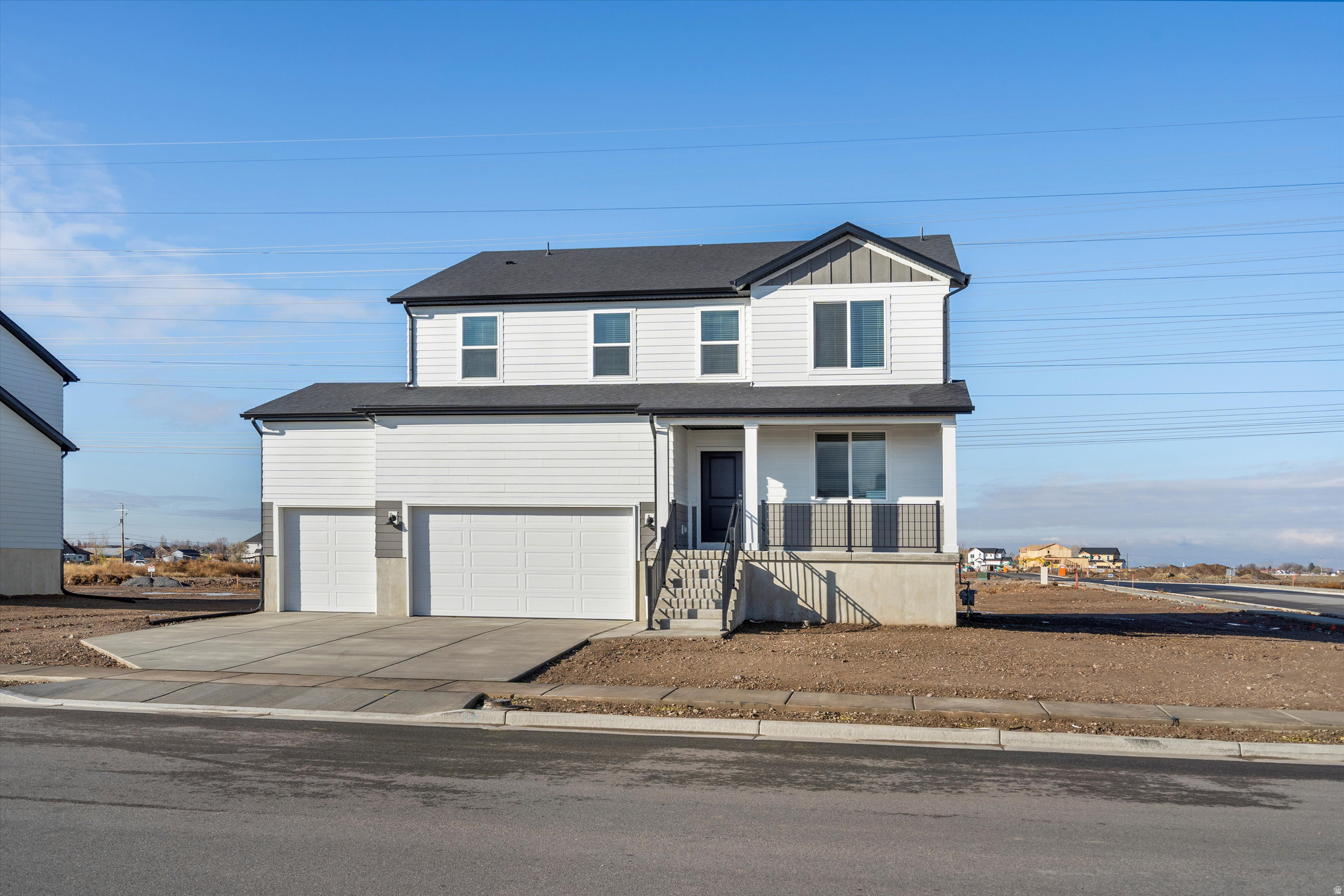 This five bedroom home offers generous space for entertaining and relaxing, with an open-concept kitchen and living area plus an unfinished basement for future living space. Upstairs, unwind in the primary suite. Move in ready with a washer, dryer, fridge and blinds throughout !Total home approx. sq. ft. 4,067.