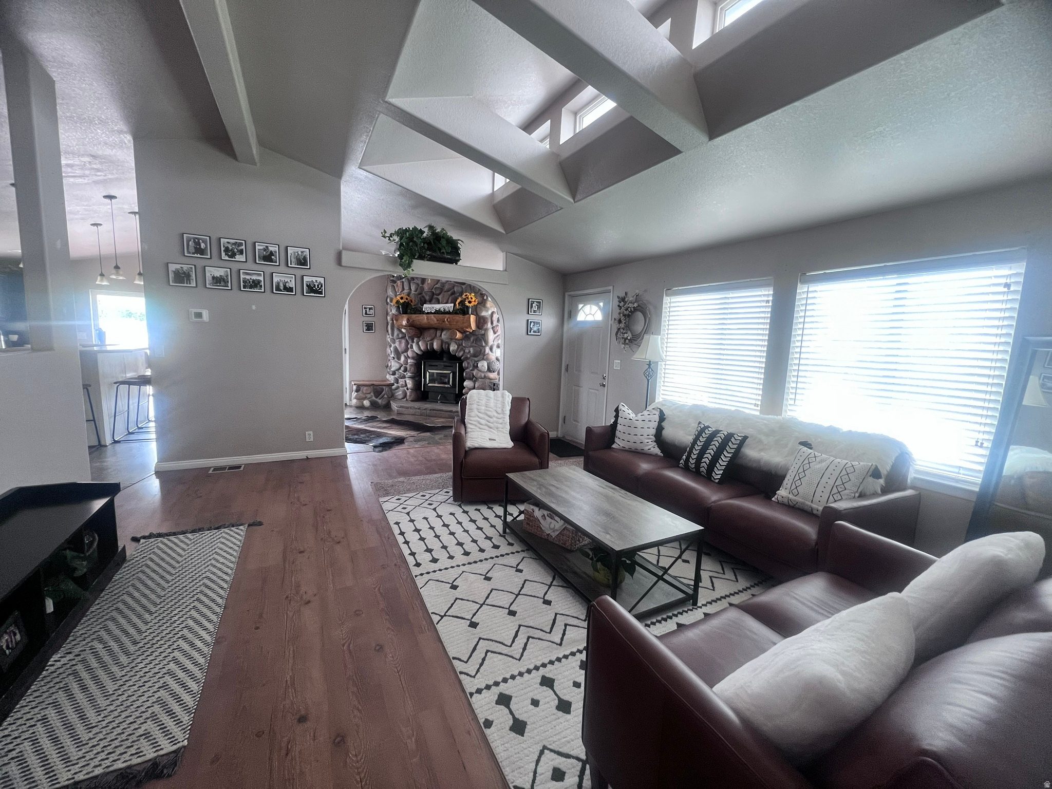 Beautifully updated 5-bedroom, 3-bath country retreat on 2.99 acres with breathtaking canyon views, animal rights, and the perfect balance of peaceful rural living just minutes from town. This spacious home features updated plumbing, HVAC, central air, a new roof, stucco and rock exterior, remodeled kitchen with oversized island, custom wood/coal fireplace, full daylight basement with 8' ceilings, upstairs and downstairs laundry, double gas water heaters, soft water system, fiber internet, and a large deck perfect for entertaining. Enjoy outdoor living with a fire pit, horseshoe pits, and plenty of room for animals, gardening, and recreation in the scenic beauty of Gordon Creek Canyon.