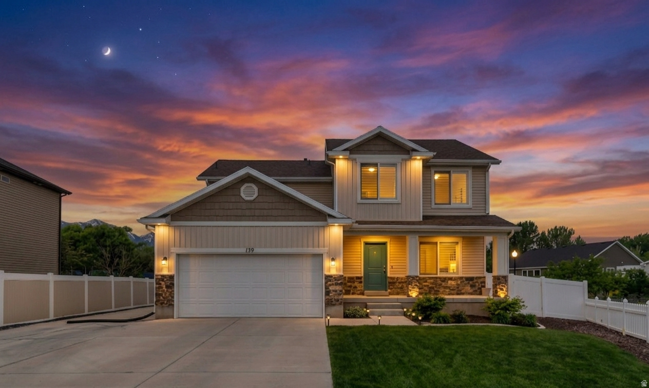 Beautifully landscaped home in a quiet Santaquin neighborhood! Enjoy a covered patio and a fully finished interior, featuring an open family room to kitchen-perfect for gathering and entertaining. The backyard offers a great space to relax, plus a shed for extra storage.