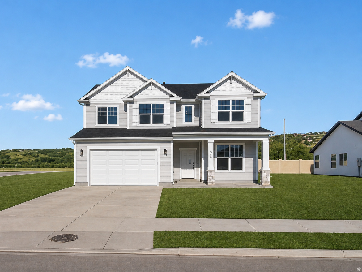 Currently being built on a corner lot in the pristine Ridgeline Park community, this new home will be a stunner. Featuring 4 beds, 3 baths, plus a flex room on the main, this plan provides plenty of room for cooking, dining, and hosting with a beautiful open-concept. Upstairs, you'll find a generous loft area, extra reading/play nook, and a conveniently placed laundry room. The large primary suite features a walk in closet, walk in shower, and separate garden tub.  Whether you are hosting, working from home, or relaxing with your family, this home could be a perfect fit! And as a bonus, it is right next to the upcoming Nibley City Park (18 acres)!  *Scheduled to be completed in September. Photos are not of actual home and are for representation purposes. Design sample photos included for reference.