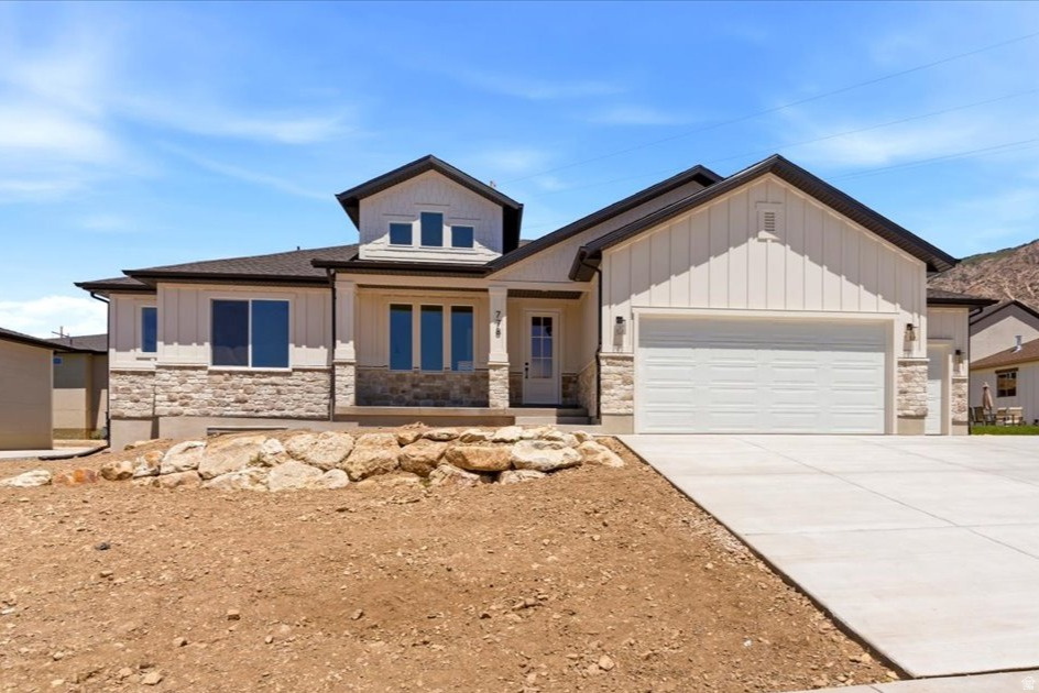 NEW CONSTRUCTION in North Ogden. This home features a very functional rambler floor plan with SINGLE LEVEL LIVING along with a large finished basement with full kitchen and walk-out basement entrance that would make a great ADU. This home is located close to various outdoor trails and parks (Barker Park (amphitheater), Wadman Park, 2750 N Trailhead, Half Moon Rock) along with local shopping along 2700 North. Home features a large owners bedroom / bathroom suite with separate tub / shower and large walk-in closet. Entrance features a den / office. Large finished basement with great room, full kitchen, 2 bedrooms w/ walk-in closets, bathroom & laundry room. Home has a large attached 3-car garage. This home has custom touches throughout from the custom cabinets, quartz countertops, gas fireplace, walk-in pantry, 3-tone paint, custom lighting, custom finish work, large covered patio and so much more!