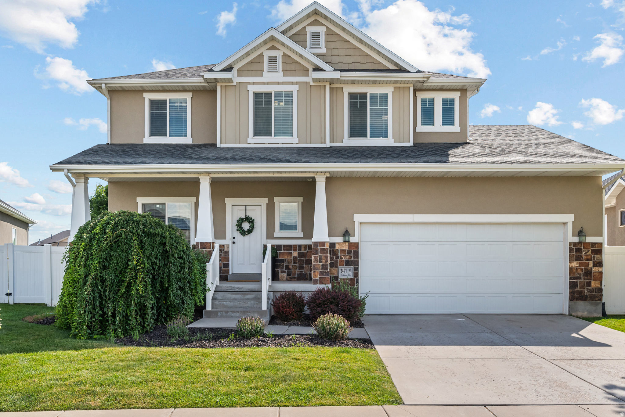 Located in a desirable West Layton neighborhood near the new Sunburst Elementary, this spacious 6-bedroom, 3.5-bath home offers a great layout with multiple gathering areas and room to spread out. The main level has an easy flow between the living room, dining area, and kitchen, with a cozy gas fireplace and access to the fully fenced backyard. The spacious primary suite features beautiful mountain views, an ensuite bathroom, and a walk-in closet. The finished basement adds even more flexibility with additional space for relaxing, hobbies, a home office, or everyday living. The location offers easy access to nearby parks, shopping, dining, commuter routes, Hill Air Force Base, and some of Davis County's favorite outdoor recreation.