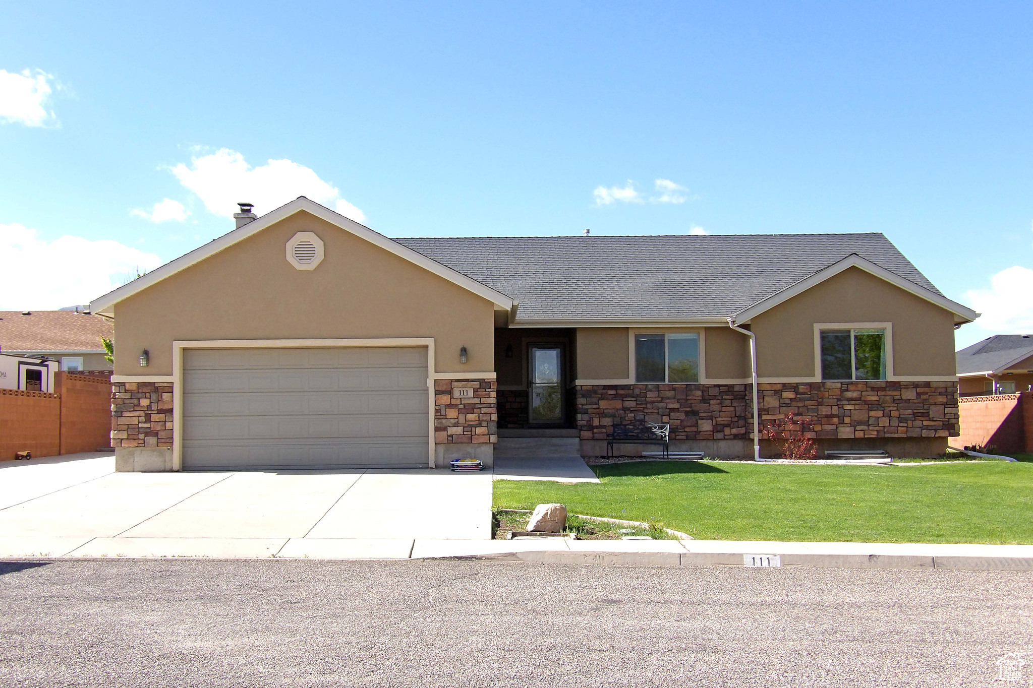 This well-maintained 6 bedroom, 3 bath home offers generous living space, thoughtful storage, and energy-efficient features. The main level includes a spacious kitchen and dining area, the primary suite with a jetted tub, and convenient attic storage located above the laundry room. Downstairs, enjoy a cozy wood-burning stove, built-in bookshelf, large storage room, and cold storage. The paid-off rooftop solar system keeps electric bills exceptionally low, averaging around $35 during peak summer months. TVs throughout the home are included. Outdoor features include a large covered patio, garden area, pad for a future storage shed, and RV parking with a 30-amp power hookup. A versatile property with room for hobbies, storage, and outdoor living.