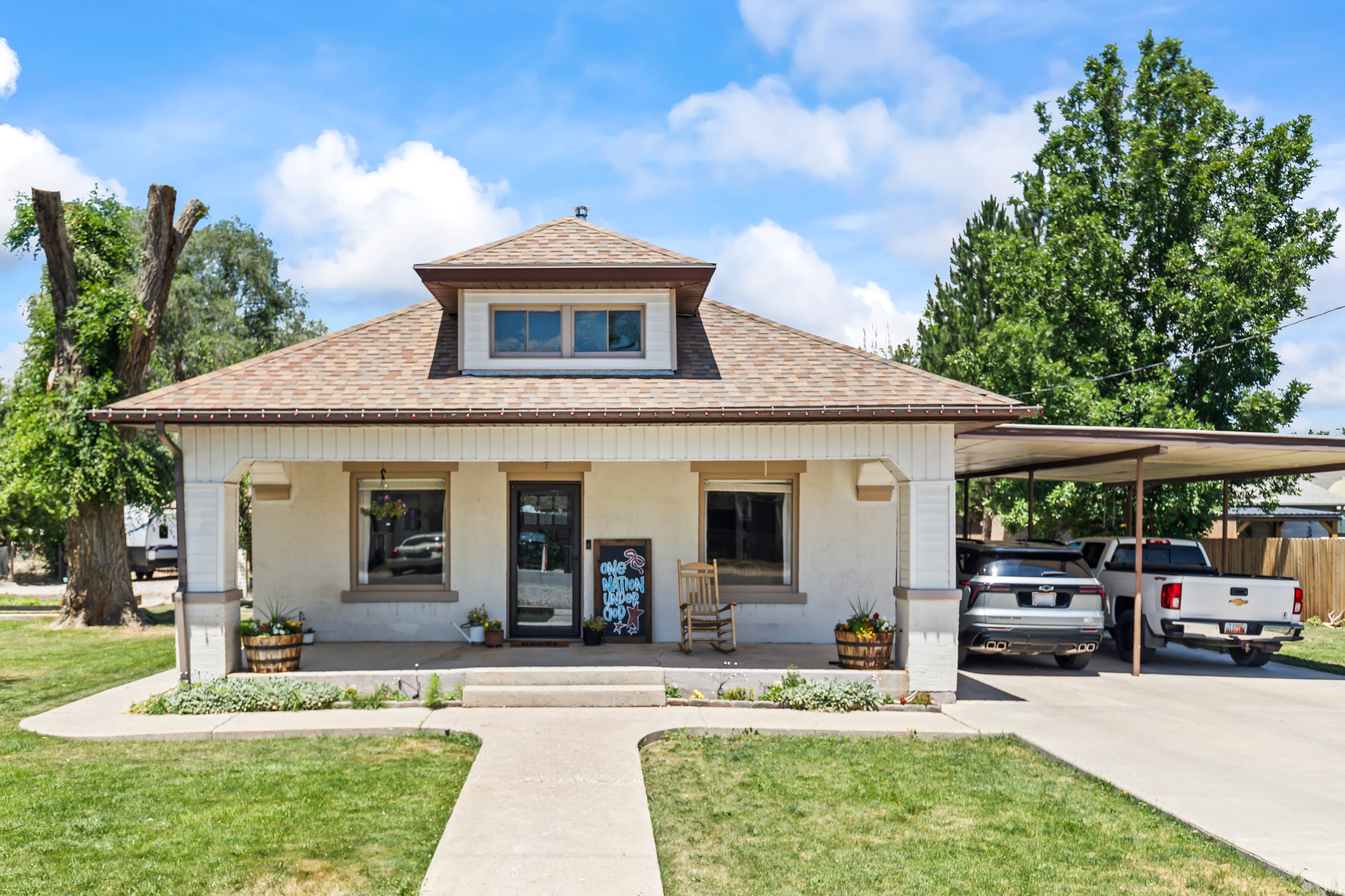 Completely renovated and move-in ready, this charming 2-bedroom, 1.5-bath home offers the perfect blend of modern updates and small-town living in the heart of Salina, Utah. Every detail has been thoughtfully updated, creating a fresh, inviting space that's ready for you to enjoy from day one. Outside, you'll find a beautifully landscaped yard shaded by mature trees, providing plenty of space to relax, entertain, or enjoy the peaceful surroundings. A large Quonset hut offers incredible storage, workshop space, or room for all your recreational vehicles and equipment. Two additional storage sheds provide even more flexibility for hobbies, tools, and outdoor gear. Whether you're looking for your first home, a place to downsize, or a turnkey property with exceptional storage and outdoor space, this home checks all the boxes. Conveniently located near schools, parks, and local amenities, this is a rare opportunity to own a beautifully updated property with room to live, work, and play. Schedule your private showing today!