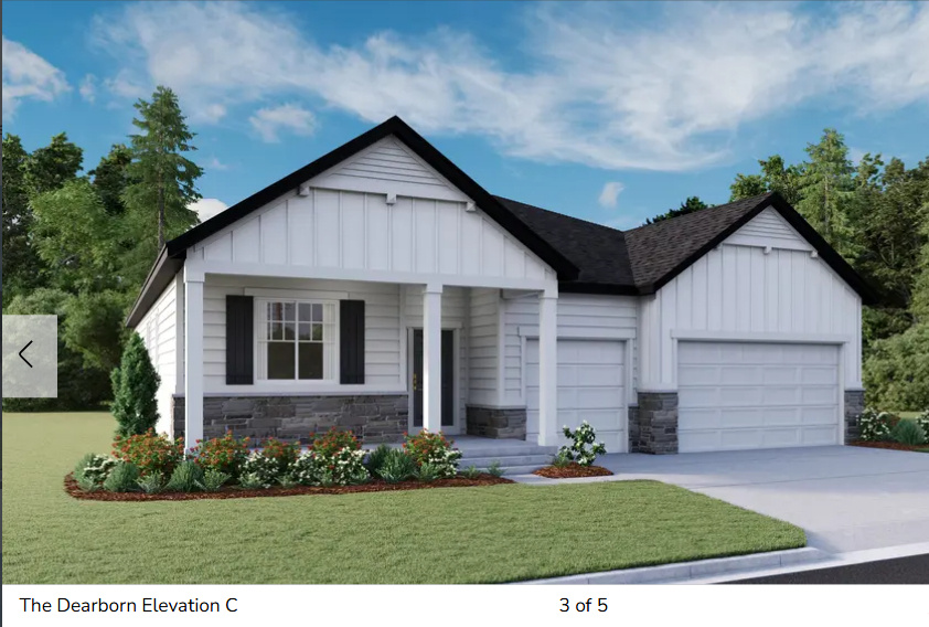 ***CONTRACT ON THIS HOME TODAY AND QUALIFY FOR A 30-YR FIXED RATE AS LOW AS 4.99% WITH NO COST TO THE BUYER.  Restrictions Apply: Contact Us for More Information*** | As you step inside, you are greeted by an open concept living area with high ceilings. Designed for entertaining, the ranch-style Dearborn plan boasts a formal dining room, an expansive great room and a well-appointed kitchen with a walk-in pantry, center island, sunroom and gourmet kitchen. An unfinished basement with 9' ceilings for a future rec room, bedroom and bathroom. Other highlights include a 3-car garage, central laundry and lavish primary suite featuring two walk-in closets and private bath.  Structural upgrades include Bedroom 4/Bath Combo ILO Flex, Sunroom, Deluxe Master Bath #1, 2nd Sink in Bath #2, Gourmet Kitchen, 9' Ceilings & Wet Bar Pre-Plumb at the unfinished basement.  Home Gallery upgrades include Quartz Countertops, Premier Cabinet Package, upgraded carpet in bedrooms, tile in bathrooms and laundry room and Wood Laminate Flooring everywhere else.  Pictures shown are of another Dearborn home and are not exact representations of the home's interior and exterior design.