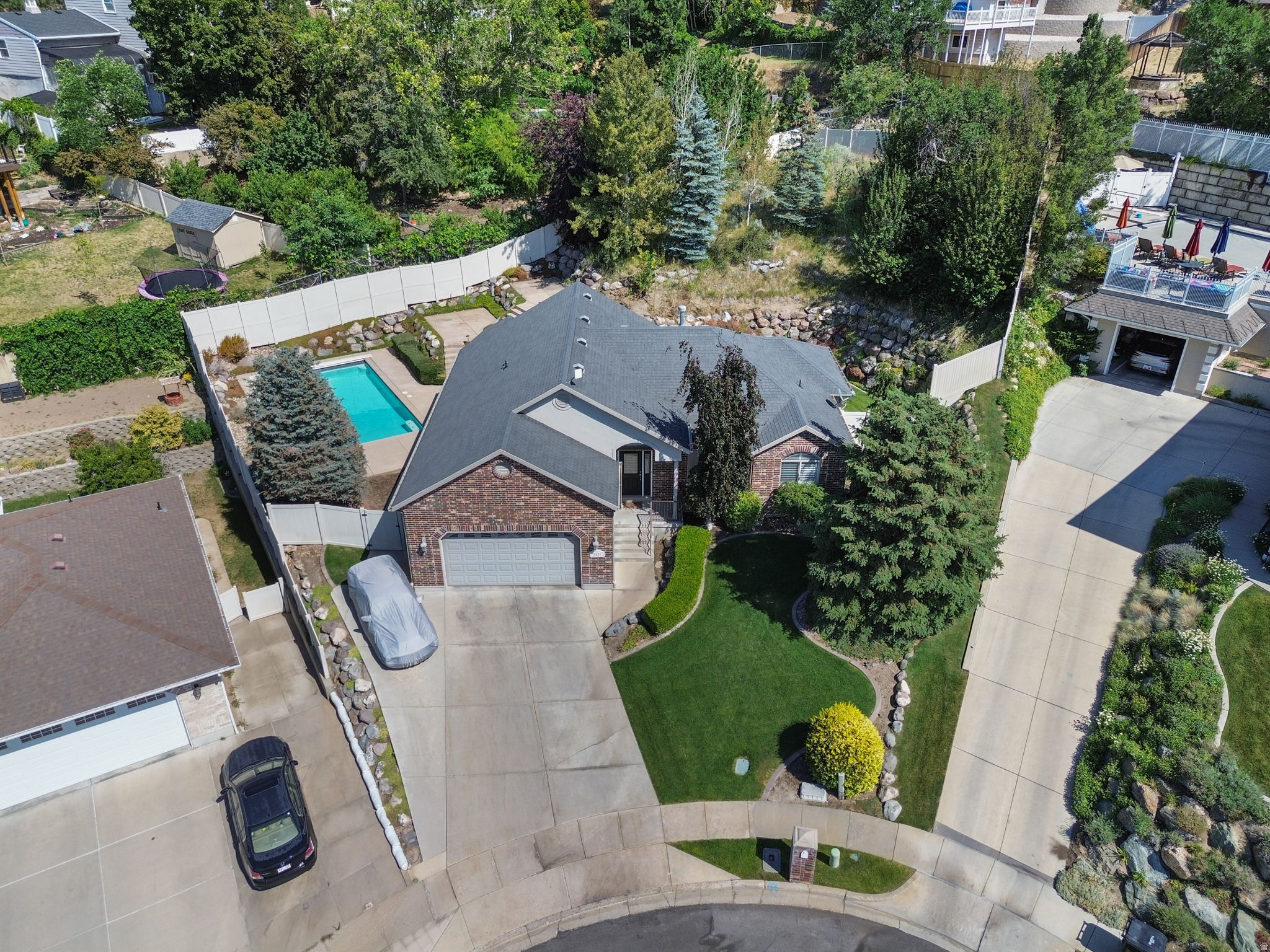 Newer rambler with main level living on the east bench in Bountiful.  Salt water pool, open floorplan, beautiful landscaping, restful back yard oasis.  Mountain and city views.  Come experience this retreat for yourself.