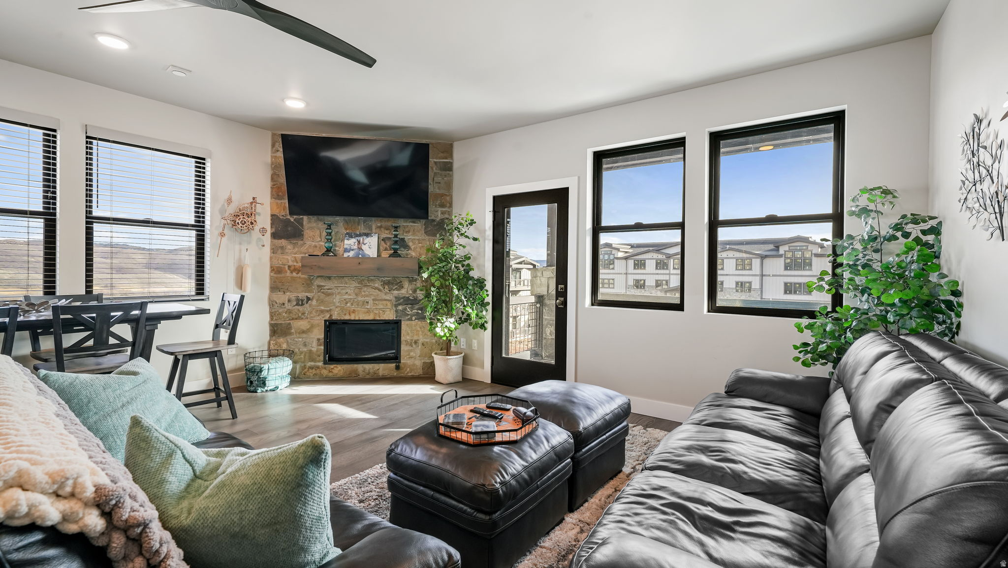 **LAST CHANCE**PURCHASE THIS INCREDIBLE PROPERTY AT ALMOST $200,000 OFF FOR THE NEXT 10 DAYS ONLY! DON'T MISS THIS RARE OPPORTUNITY-ACT NOW BEFORE IT GOES OFF MARKET!! Discover effortless mountain living in this thoughtfully designed 3-bedroom, 2-bath single-level condo at Mayflower Lakeside-one of the newest luxury communities perfectly positioned between Deer Valley East Village and Jordanelle Reservoir. This residence blends comfort, style, and true low-maintenance living, making it an ideal retreat or investment. Step inside to an open-concept layout enhanced by 9-foot ceilings and expansive windows that bathe the space in natural light. A cozy gas fireplace offers a warm, inviting atmosphere after a day on the slopes or the water. The contemporary kitchen impresses with quartz countertops, a large island, and Viking appliances. Enjoy morning sun and mountain views from your south-facing balcony, accessible from both the living area and the primary suite. Building conveniences include underground parking with storage, elevator access, and a soon-to-be-finished clubhouse featuring a seasonal pool, year-round hot tub, pickleball courts, and a play area-perfect for family, guests, or short-term renters. Adding to the ease of mountain living, the Mayflower Mountain Resort Improvement District (MIDA) now offers free transportation from this property directly to Deer Valley East Village (DVEV). The location is unbeatable: just 5 minutes to DVEV's chairlifts and Jordanelle Reservoir, 15 minutes to Park City or quaint Midway, and under 40 minutes to SLC International Airport. Whether you're seeking a personal mountain getaway or a smart income-producing property, Mayflower Lakeside delivers modern comfort, exceptional amenities, and the simplicity of lock-and-leave living.  Furnishings are negotiable :) Clubhouse with pool and pickleball courts coming this summer!