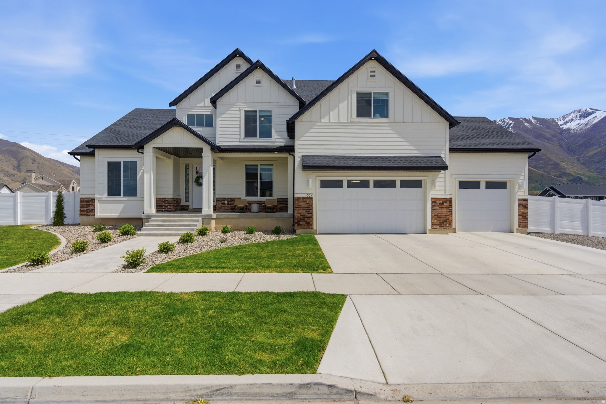 Just about an acre and west facing, not many opportunities like this! Stop by for a private showing while you are touring this years UV Parade of Homes!  In a peaceful neighborhood, with convenient access to major roads, you'll find the perfect mix of thoughtful design, elevated finishes, and incredible Maple Mountain views. This 4-bedroom home features a main-level primary suite that includes a waterfall shower, deep soaking tub, and a large walk-in closet. The home is filled with bright natural light from the expansive windows and offers an easy flow between the kitchen, dining, and living spaces. You will also find a formal living room and a custom moody office space on the main level, perfect for everyday living or working from home. Upstairs offers three spacious bedrooms and a large loft, with each bedroom/loft featuring a walk-in closet. The unfinished basement with a separate exterior entrance gives you incredible opportunity for future use. Whether that is putting in additional bedrooms, a large recreation space for entertaining, or even a potential ADU, the possibility is there! The yard is where this property really shines! On 0.96 acres, there is room to truly make it your own! The future owner could install a pool, garage or shop, sport court, have up to four large animals, or create any custom outdoor living amenity they dream of. The possibilities really are endless! What an exciting opportunity to own a newer, well-kept home with this much space, flexibility, and beautiful view in one of Mapleton's most desirable areas. Square footage figures are provided as a courtesy estimate only and were obtained from County Records .  Buyer is advised to obtain an independent measurement.